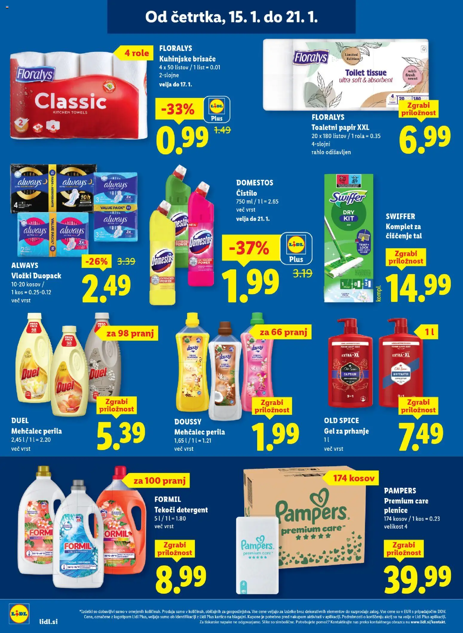 Novi Lidl katalog ponudbe – veljaven od 15.01.2026 | Stran: 12 | Izdelki: Plenice, Vložki, Kos, Detergent