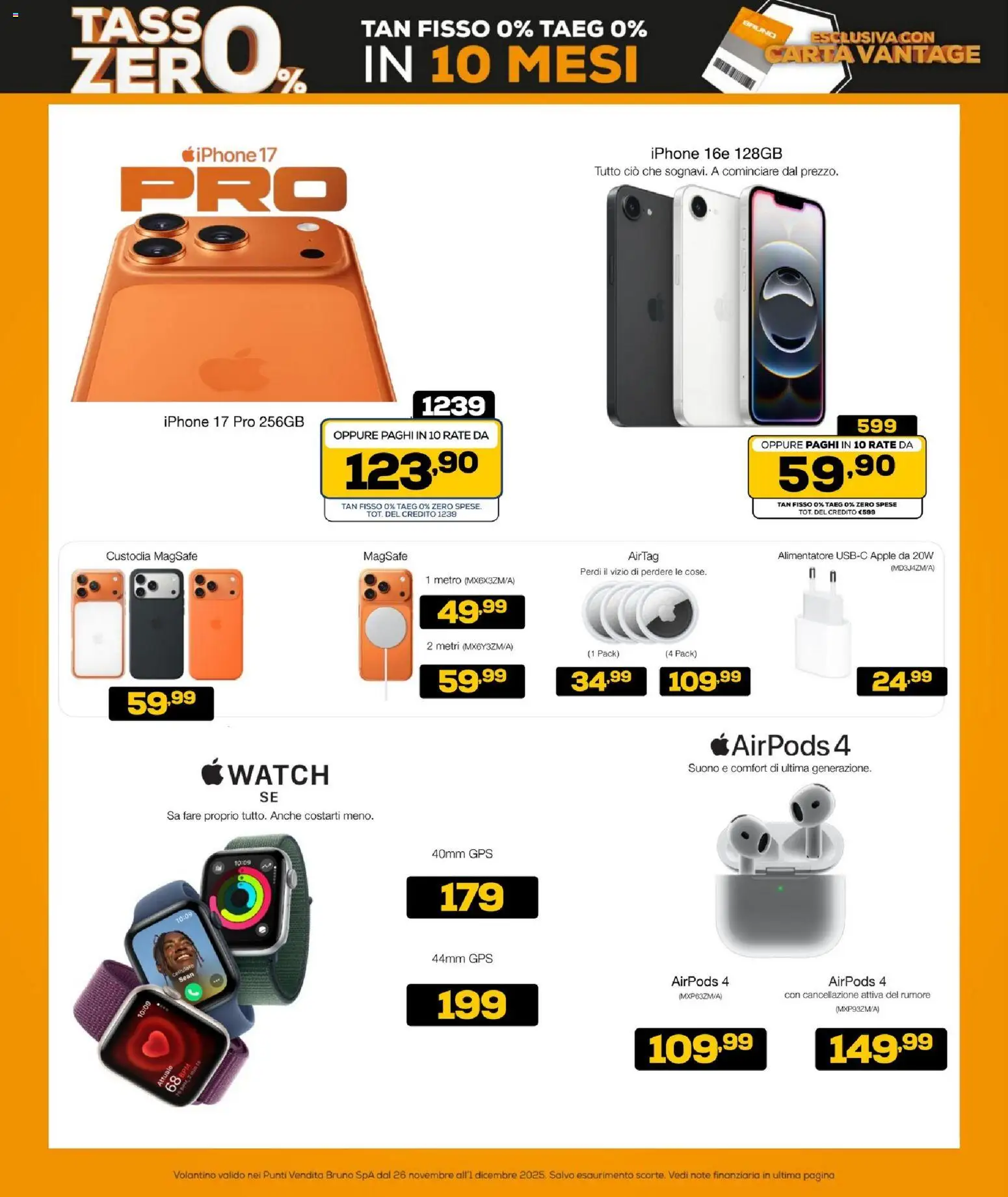 Volantino BRUNO del 26.11.2025 | Pagina: 8 | Prodotti: Iphone, Airpods