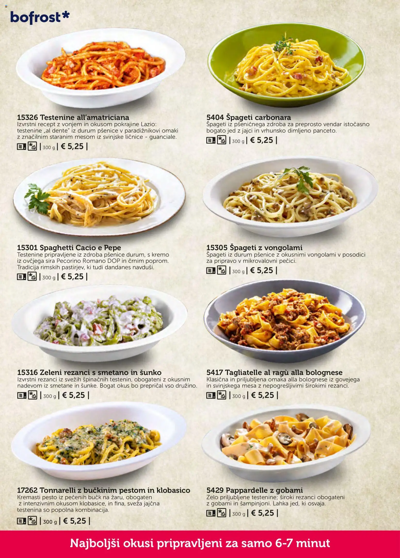 Novi Bofrost katalog ponudbe – veljaven od 01.11.2025 | Stran: 42 | Izdelki: Rezanci, Pesto, Testenine, Omaka