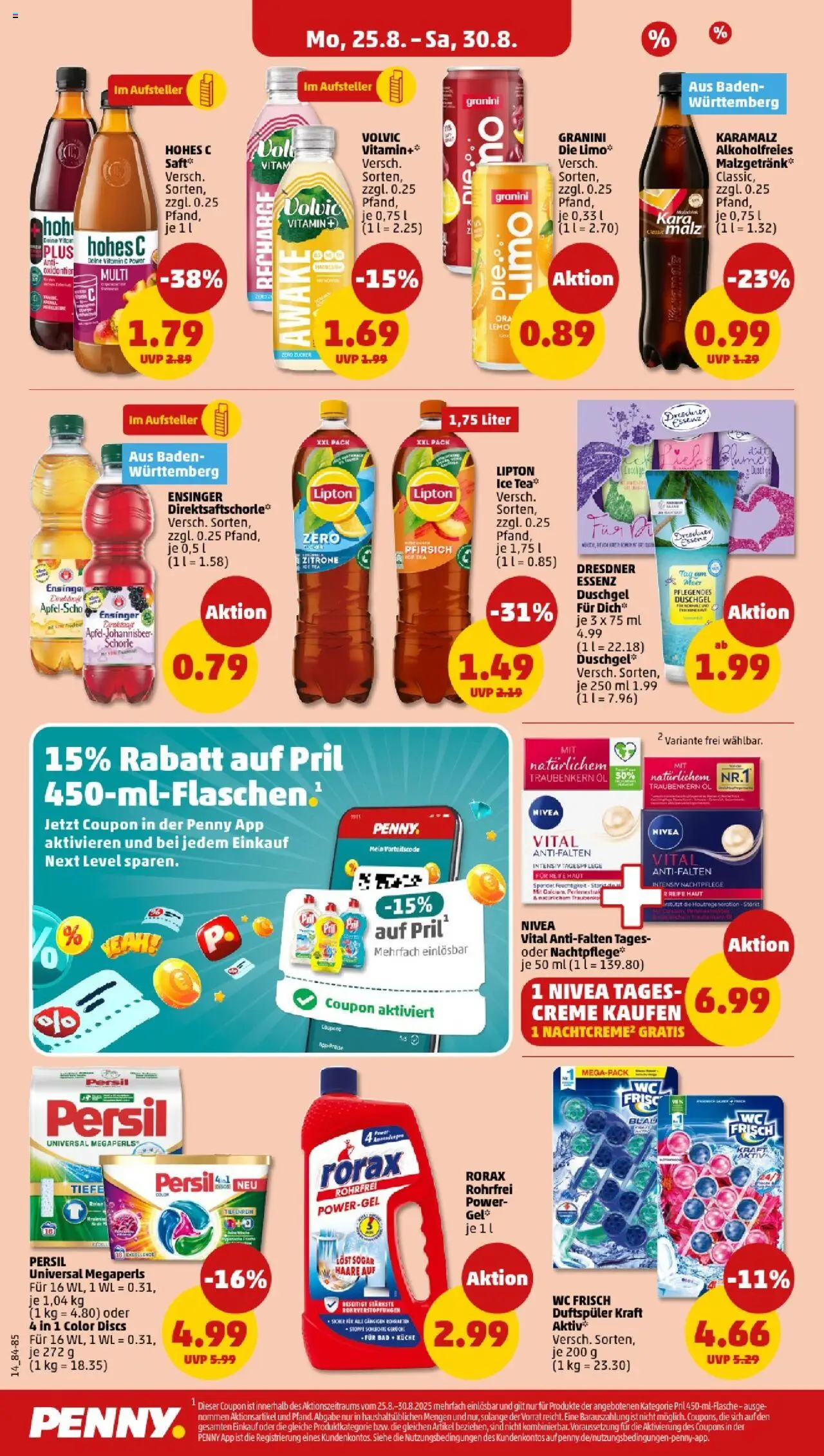 Penny - Baden-Württemberg - gültig ab dem 25.08.2025 | Seite: 14 | Produkte: Bad, Creme, Wc frisch, Pril