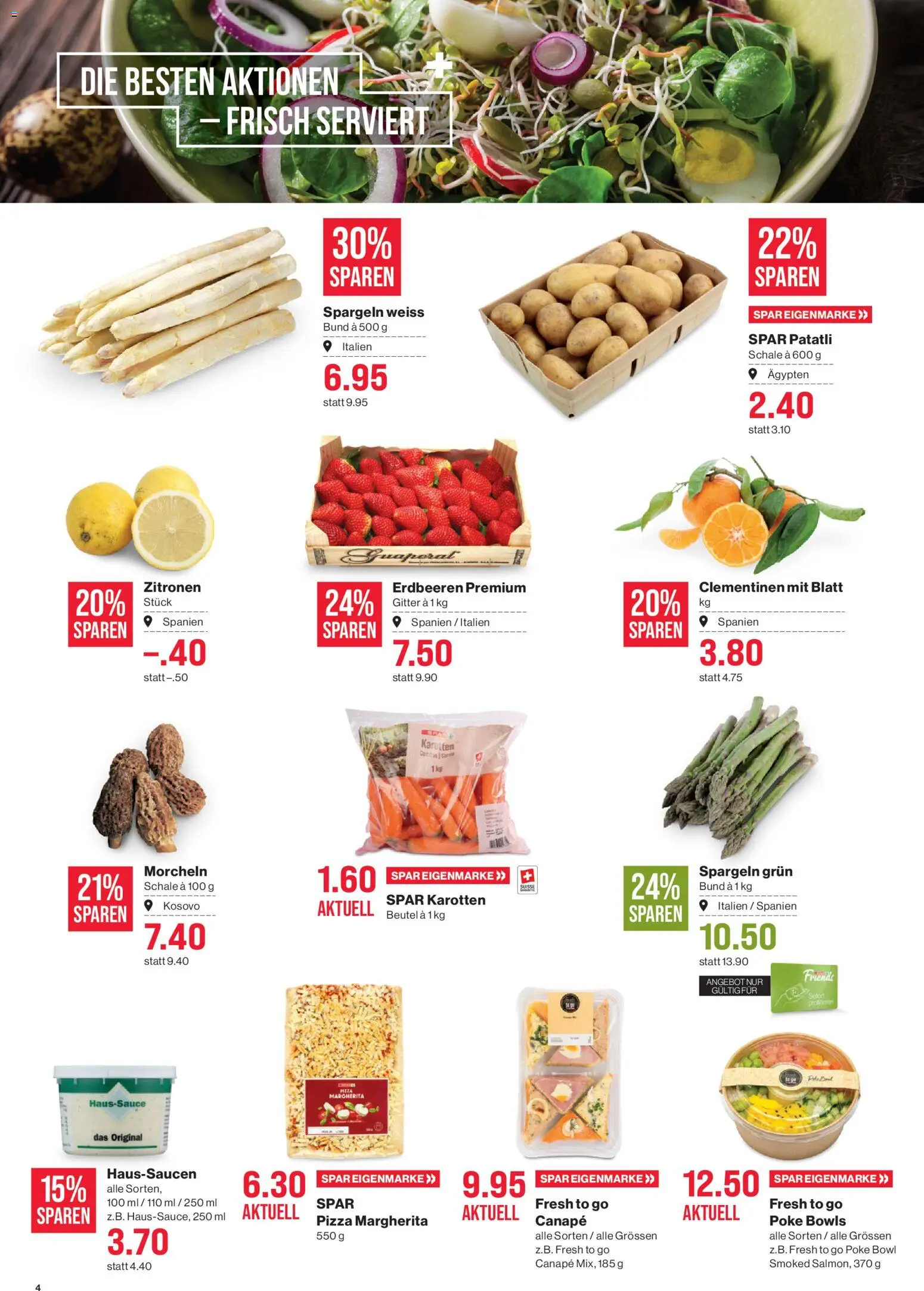 SPAR - SPAR Handels AG – gültig ab 01.04.2026 | Seite: 4 | Produkte: Kammerjunker, Gitter, Pizza, Erdbeeren