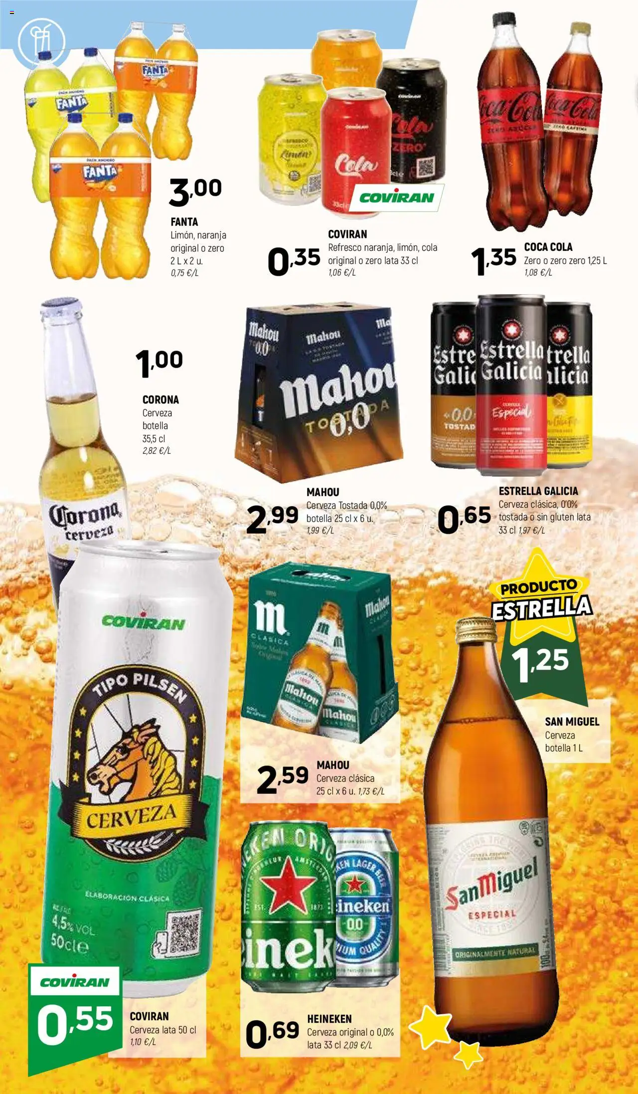 Coviran ofertas │ válido desde el 21.10.2025 | Página: 12 | Productos: Σφουγγαρίστρα, Cerveza, Σπανάκι
