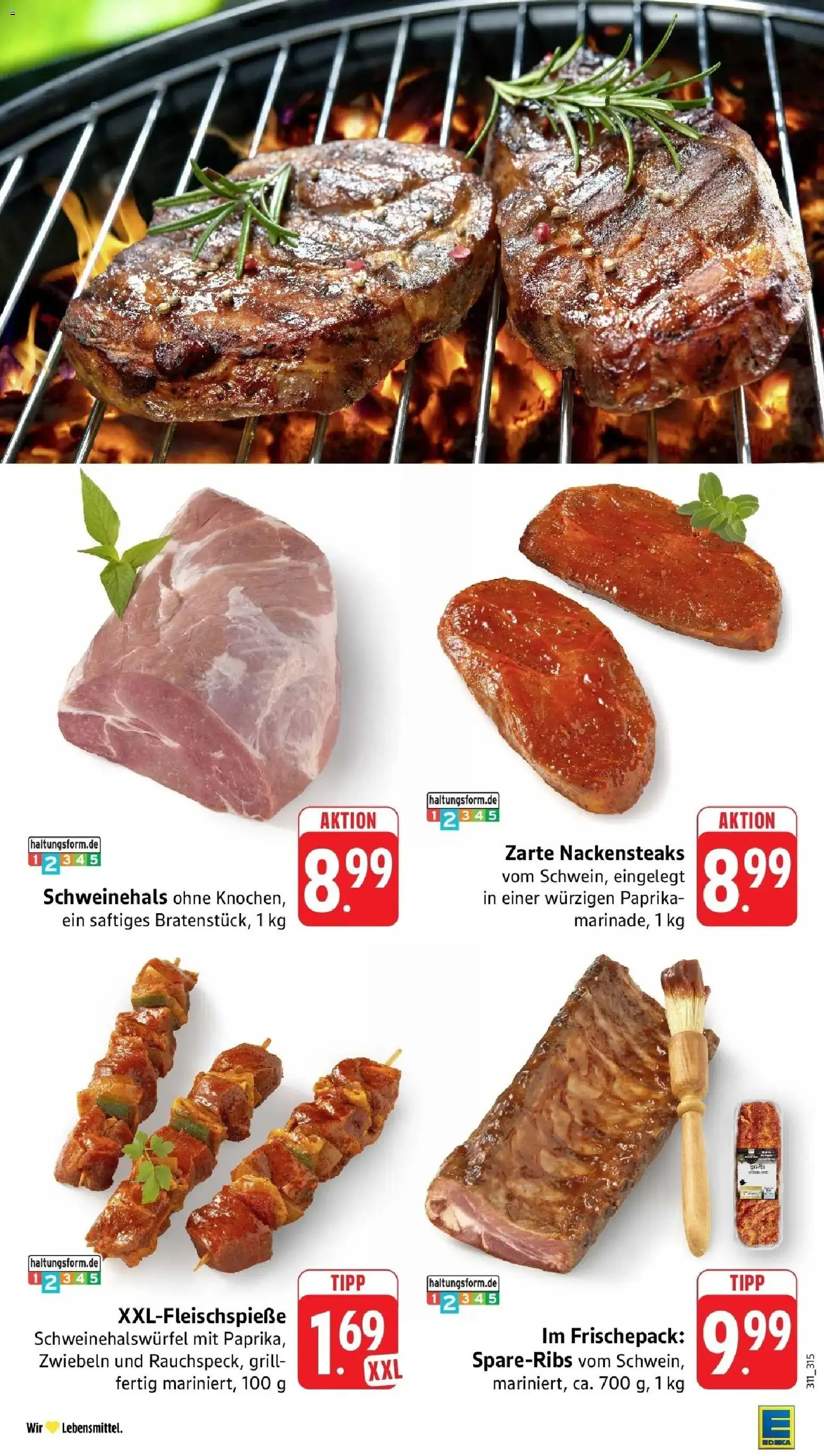 Edeka prospekt Bruchsal - Untergrombach	 – gültig ab 05.04.2026 | Seite: 9 | Produkte: Nackensteaks, Grill, Zwiebeln, Paprika