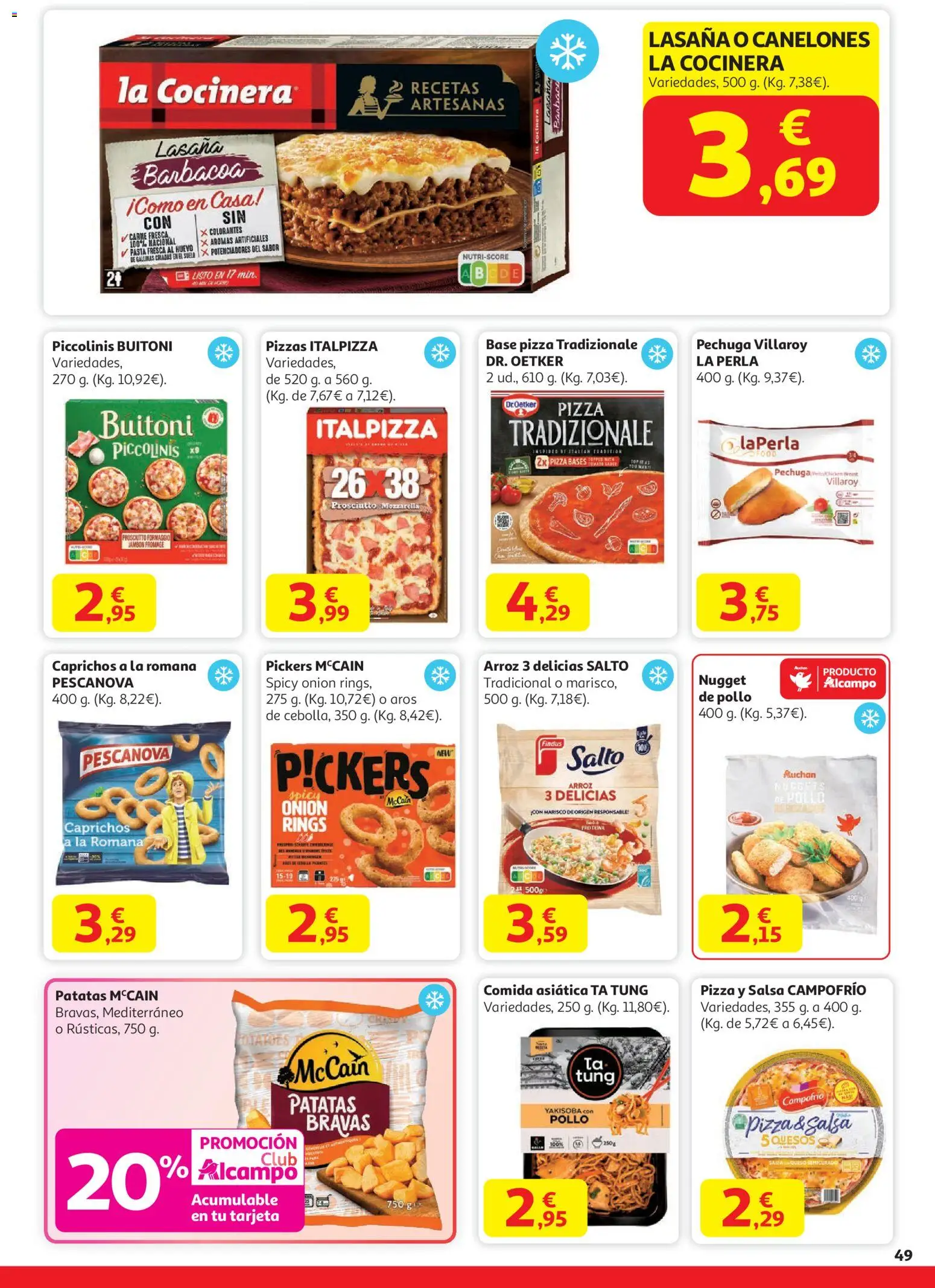 Alcampo - HG catalan │ válido desde el 11.12.2025 | Página: 49 | Productos: Pizza, Arroz, Lasaña, Nuggets