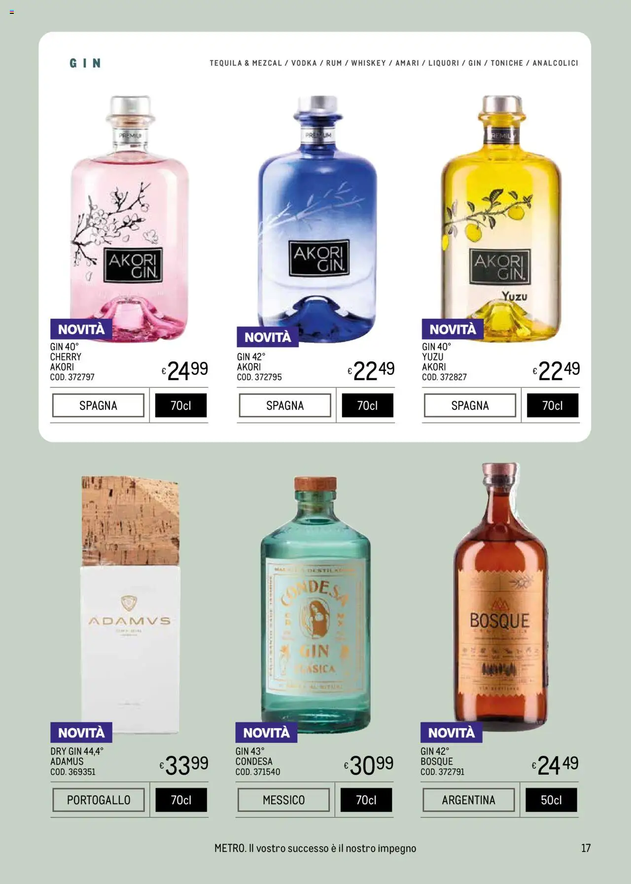Volantino Metro del 09.05.2025 | Pagina: 17 | Prodotti: Gin, Vodka, Rum, Tequila