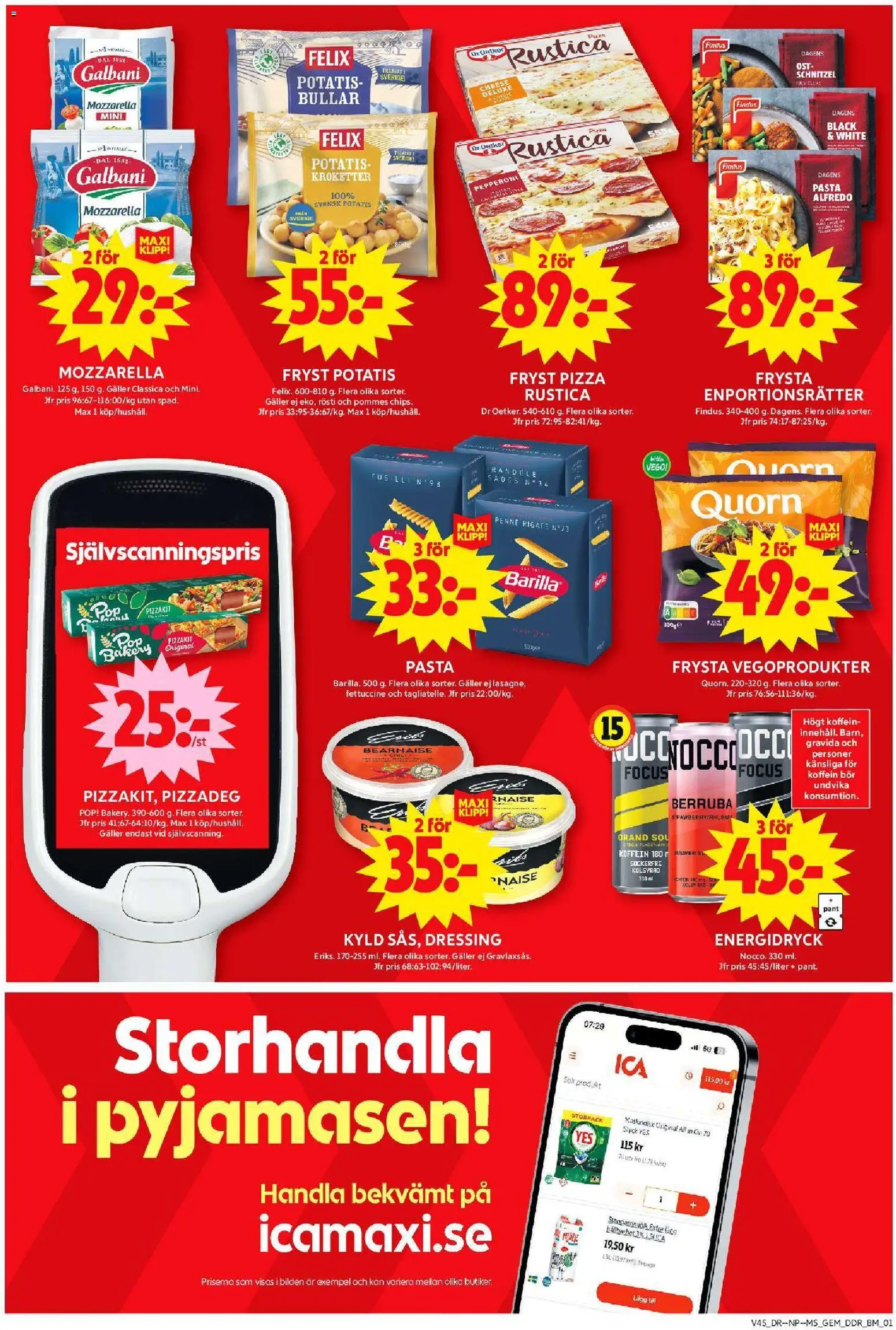 ICA Maxi reklamblad aktuell från 03.11.2025 | Sida: 4 | Produkter: Galler, Energidryck, Pizzakit, Potatis