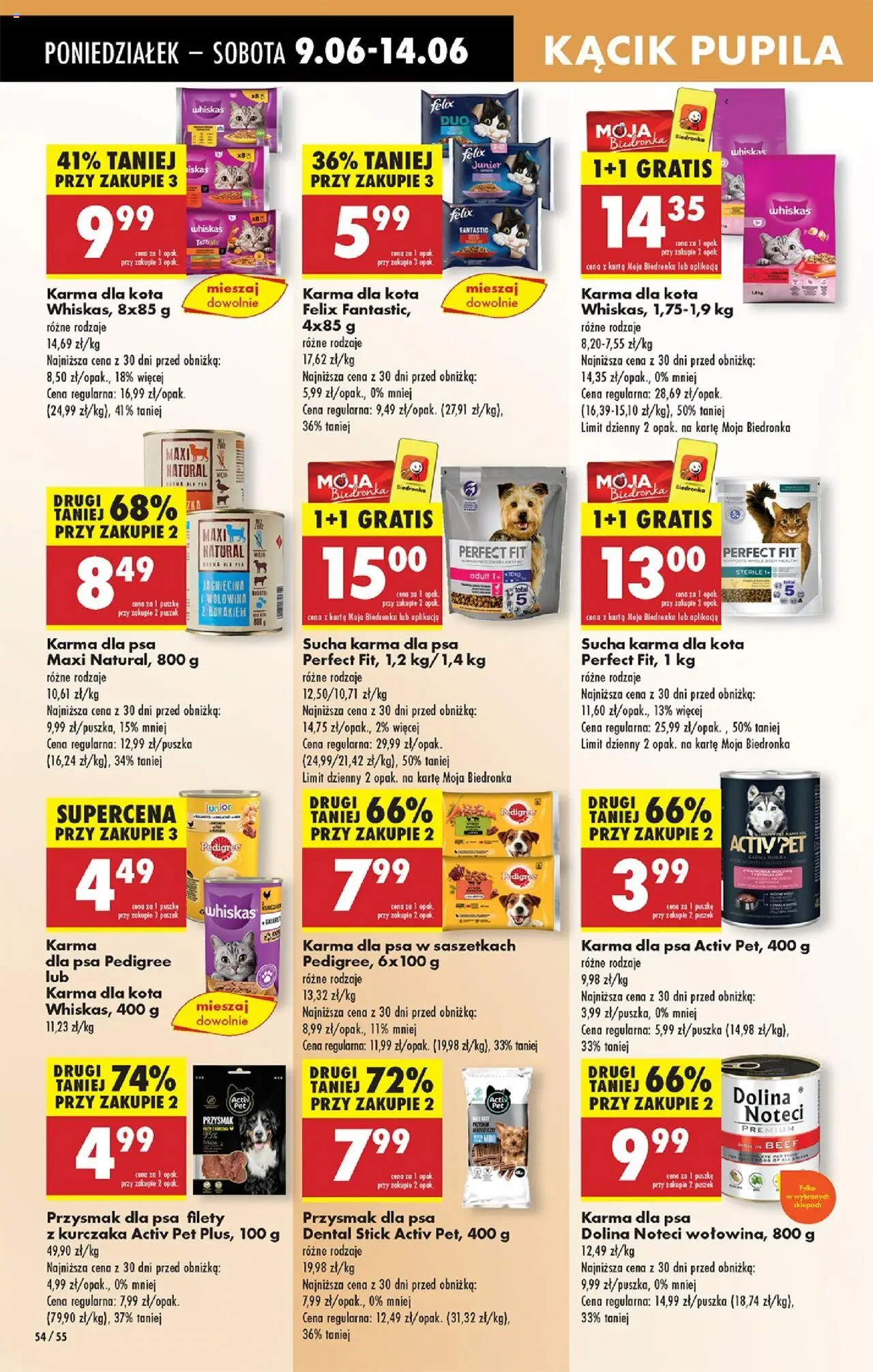 Biedronka gazetka od 09.06.2025 | Strona: 58 | Produkty: Karta, Jagnięcina, Pedigree, Karma dla kota