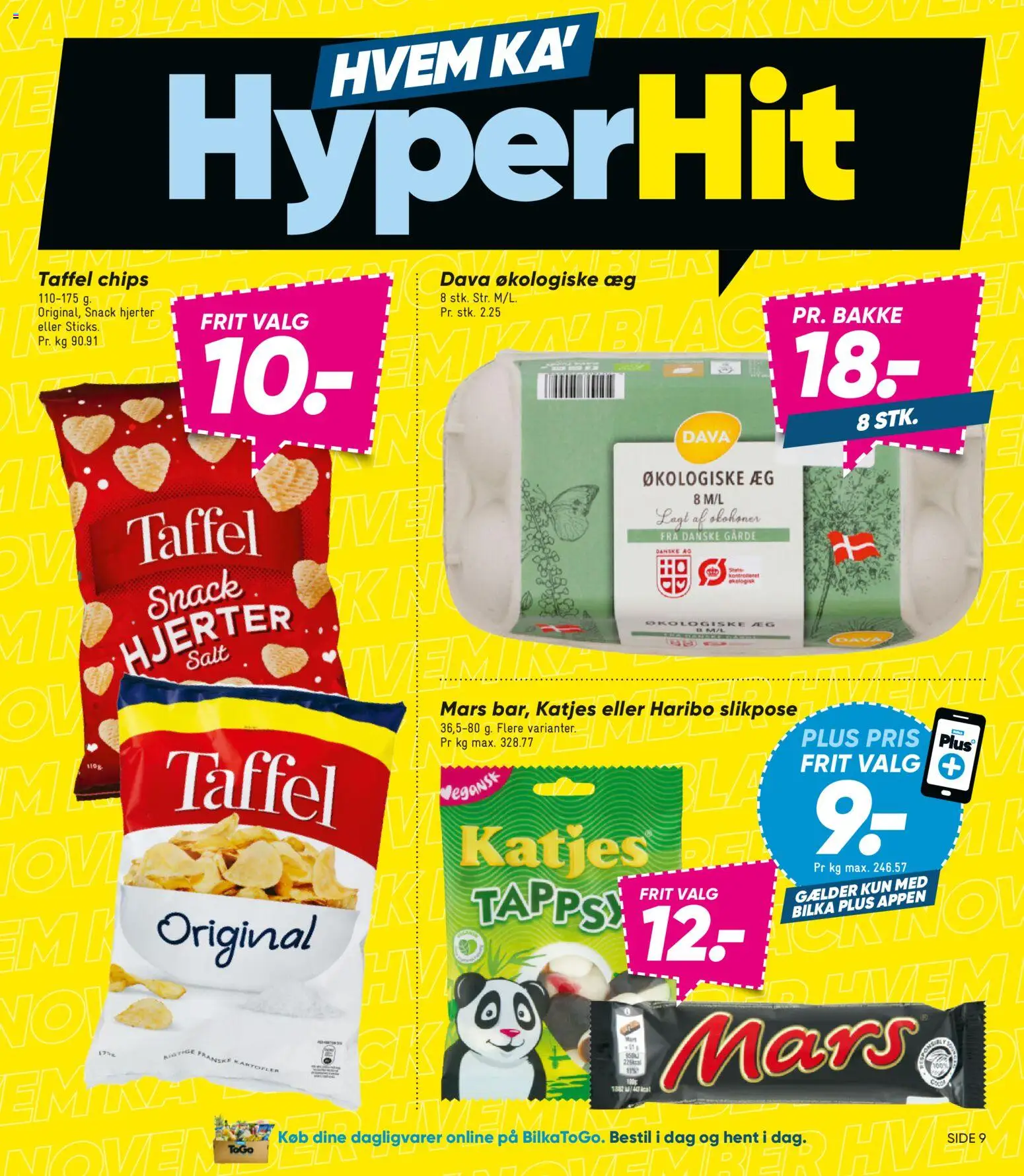 Bilka tilbudsavis – gyldig fra 07.11.2025 | Side: 9 | Produkter: Æg, Chips, Kartofler, Salt