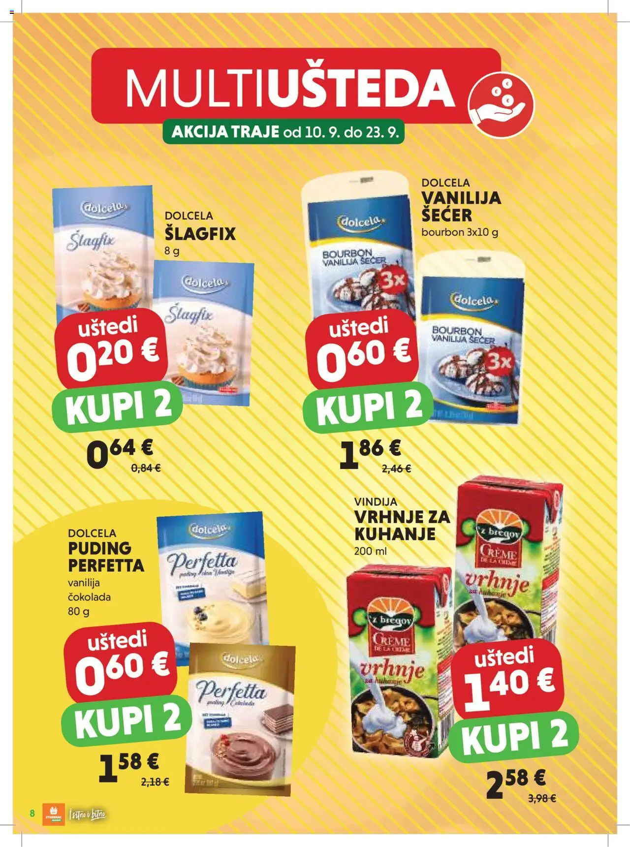 Studenac katalog | vrijedi od 10.09.2025 | Stranica: 8 | Proizvodi: Vindija, Čokolada, Puding, Šećer