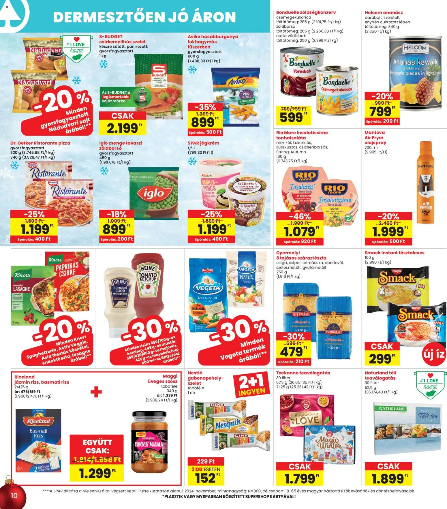 Interspar akciós ujság - amely érvényes a következő dátumtól: 27.11.2025 | Oldal: 10 | Termékek: Vegeta, Csemegekukorica, Gabonapehely, Csokoládé