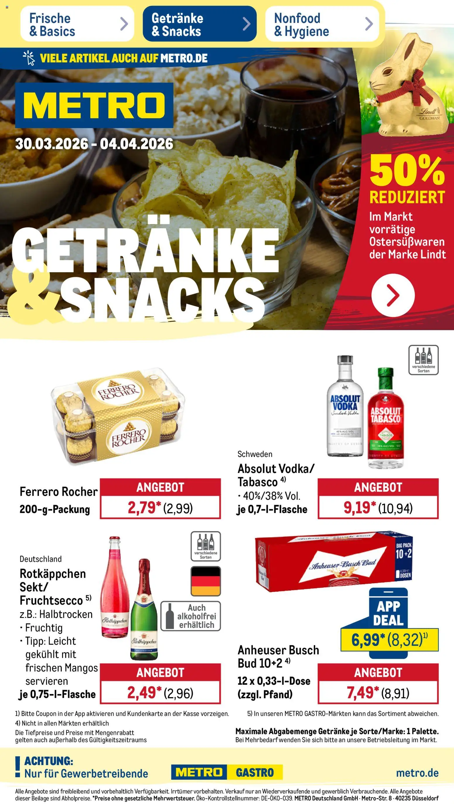 Metro Prospekt 	 – gültig ab 30.03.2026 | Seite: 24 | Produkte: Ferrero rocher, Fruchtsecco, Rotkäppchen, Vodka