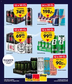 Eksempel på tilbudsavis Bordershop - Energidrik - skarpe priser over grænsen fra butik Bordershop gyldig fra 07.07.2025