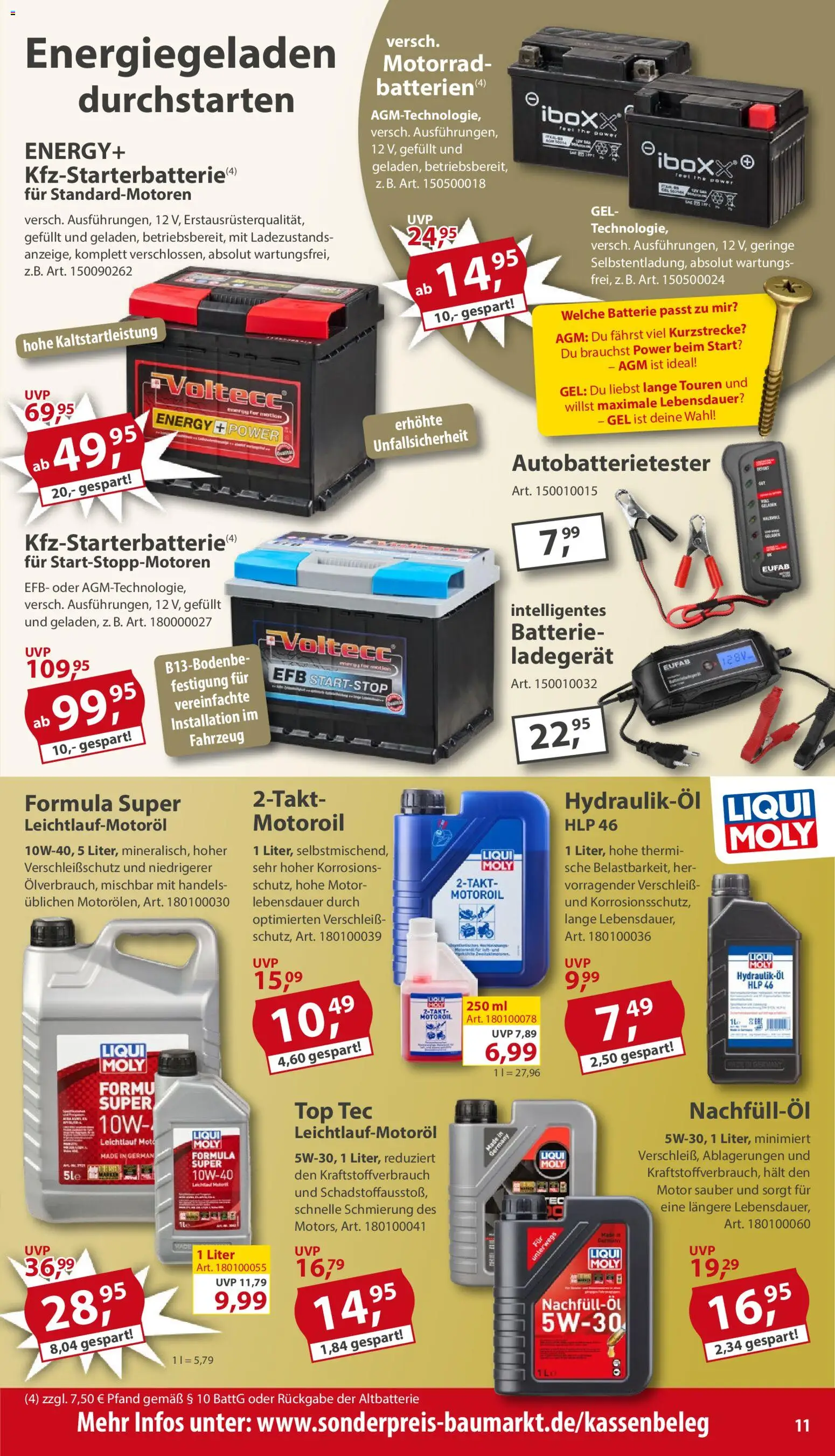 Sonderpreis Baumarkt Prospekt 	 – gültig ab 14.02.2026 | Seite: 11 | Produkte: Top, Energy, Batterie, Ladegerät