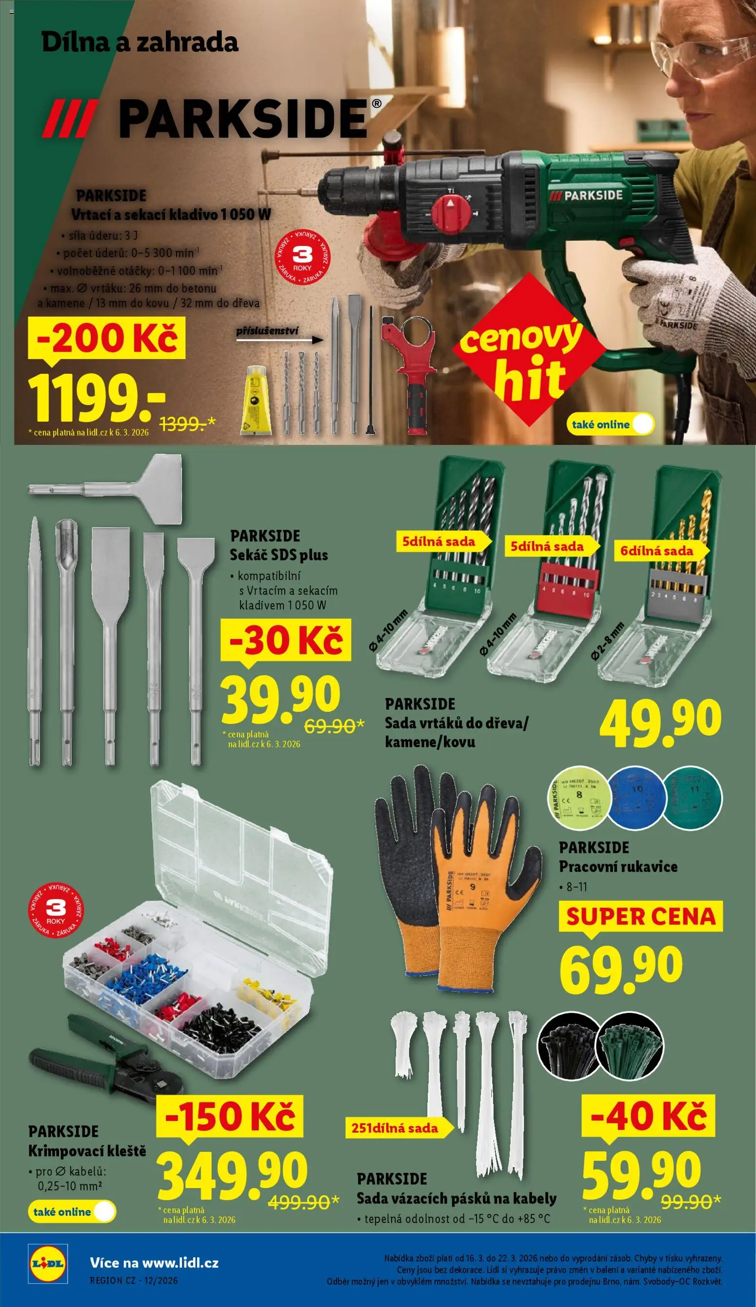 Lidl leták - Spotřební zboží od 19.03.2026 | Strana: 14 | Produkty: Parkside, Zahrada, Krimpovací kleště, Rukavice