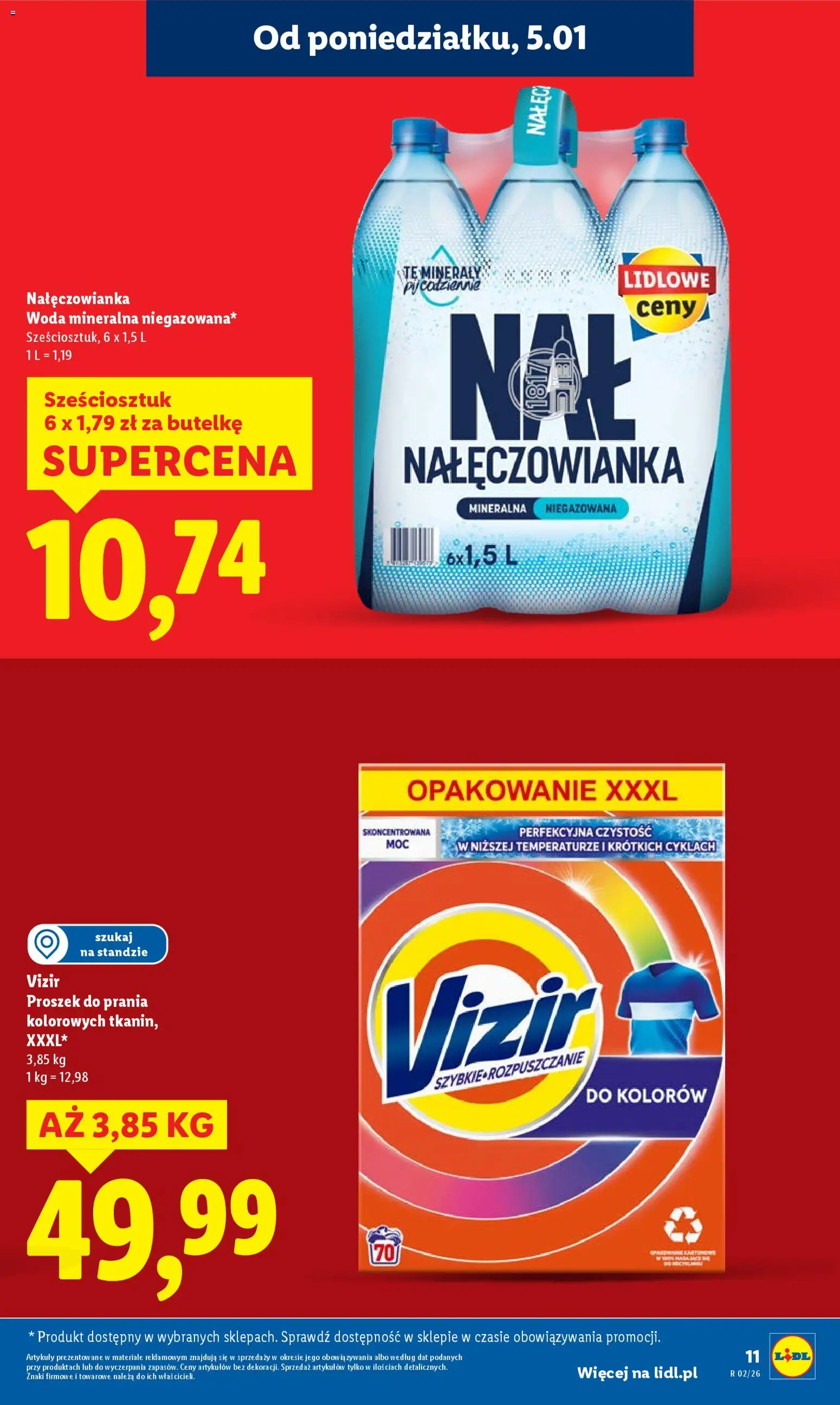 Lidl Gazetka od 05.01.2026 | Strona: 11 | Produkty: Proszek do prania, Detergent, Woda