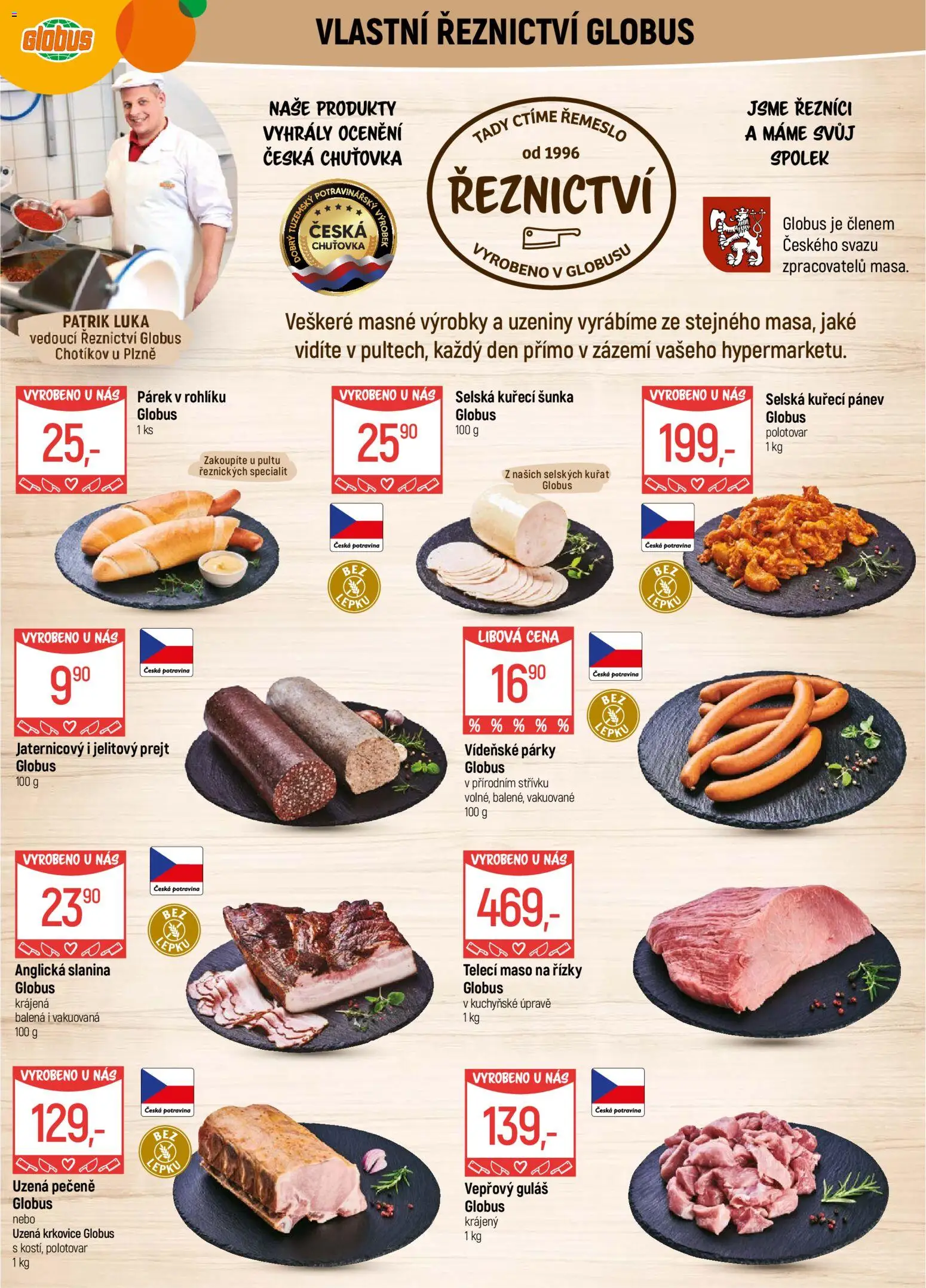 Globus leták - Plzeň od 14.01.2026 | Strana: 5 | Produkty: Pánev, Uzeniny, Guláš, Uzená krkovice