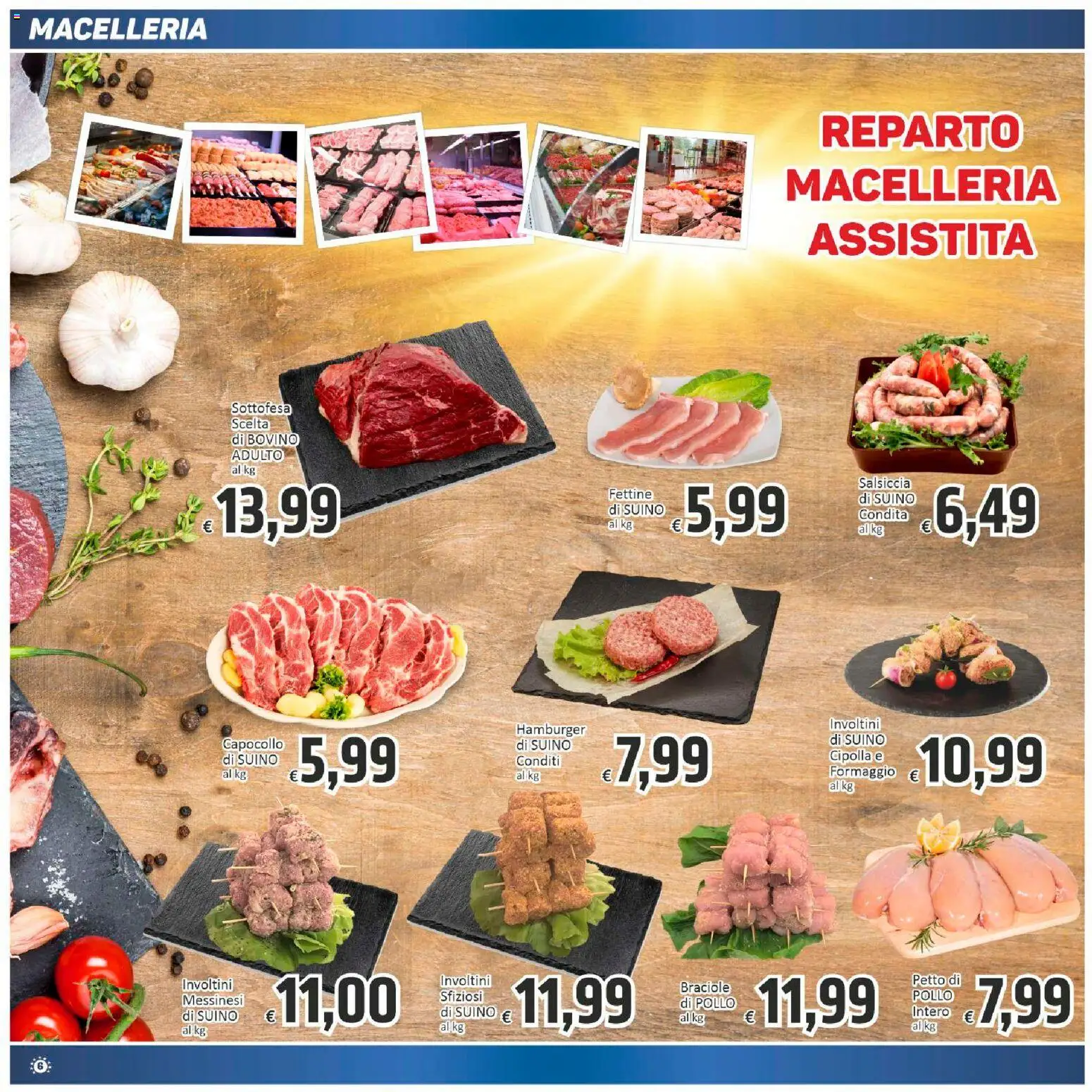 Volantino Paghi Poco del 05.12.2025 | Pagina: 6 | Prodotti: Pollo, Suino, Formaggio, Hamburger