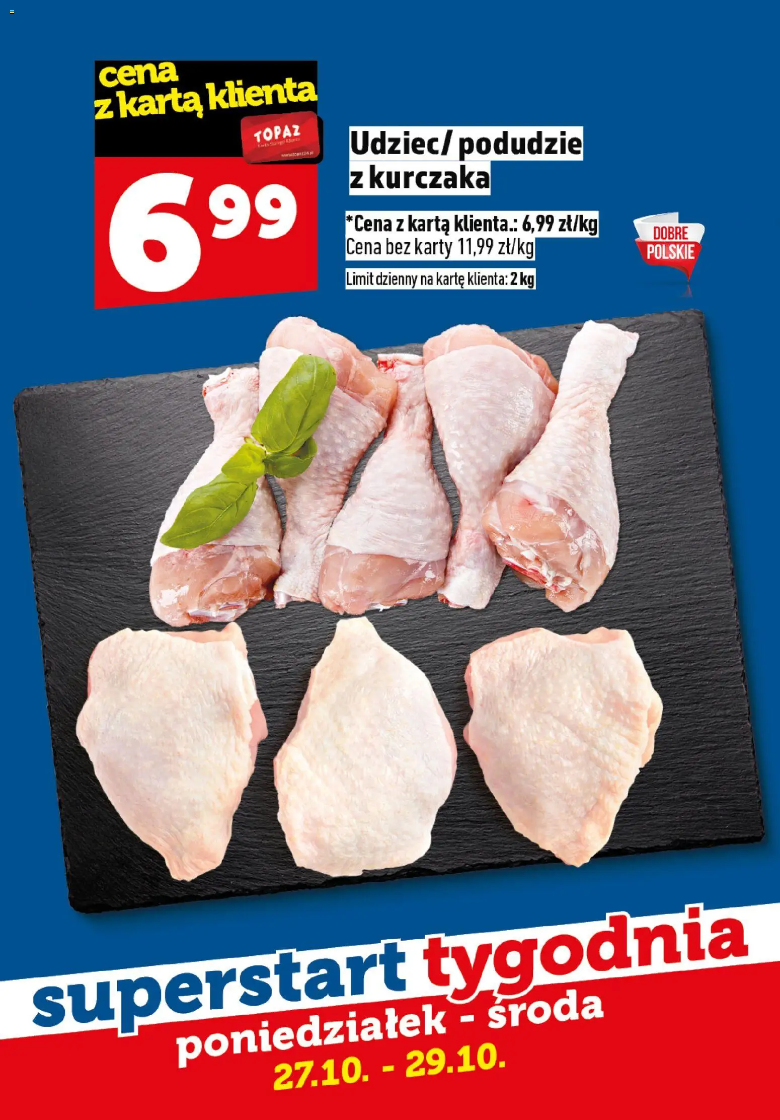 Topaz Gazetka - Superstart tygodnia od 27.10.2025 | Strona: 2 | Produkty: Karta, Podudzie z kurczaka