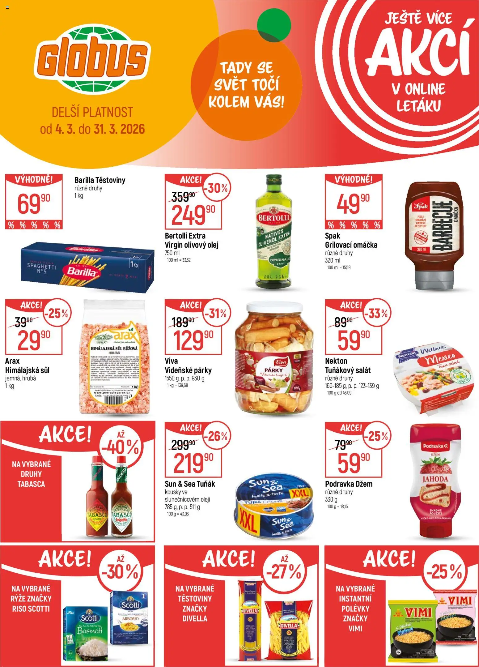 Globus leták - Praha Čakovice od 04.03.2026 | Strana: 32 | Produkty: Džem, Globus, Vídeňské párky, Tuňákový salát