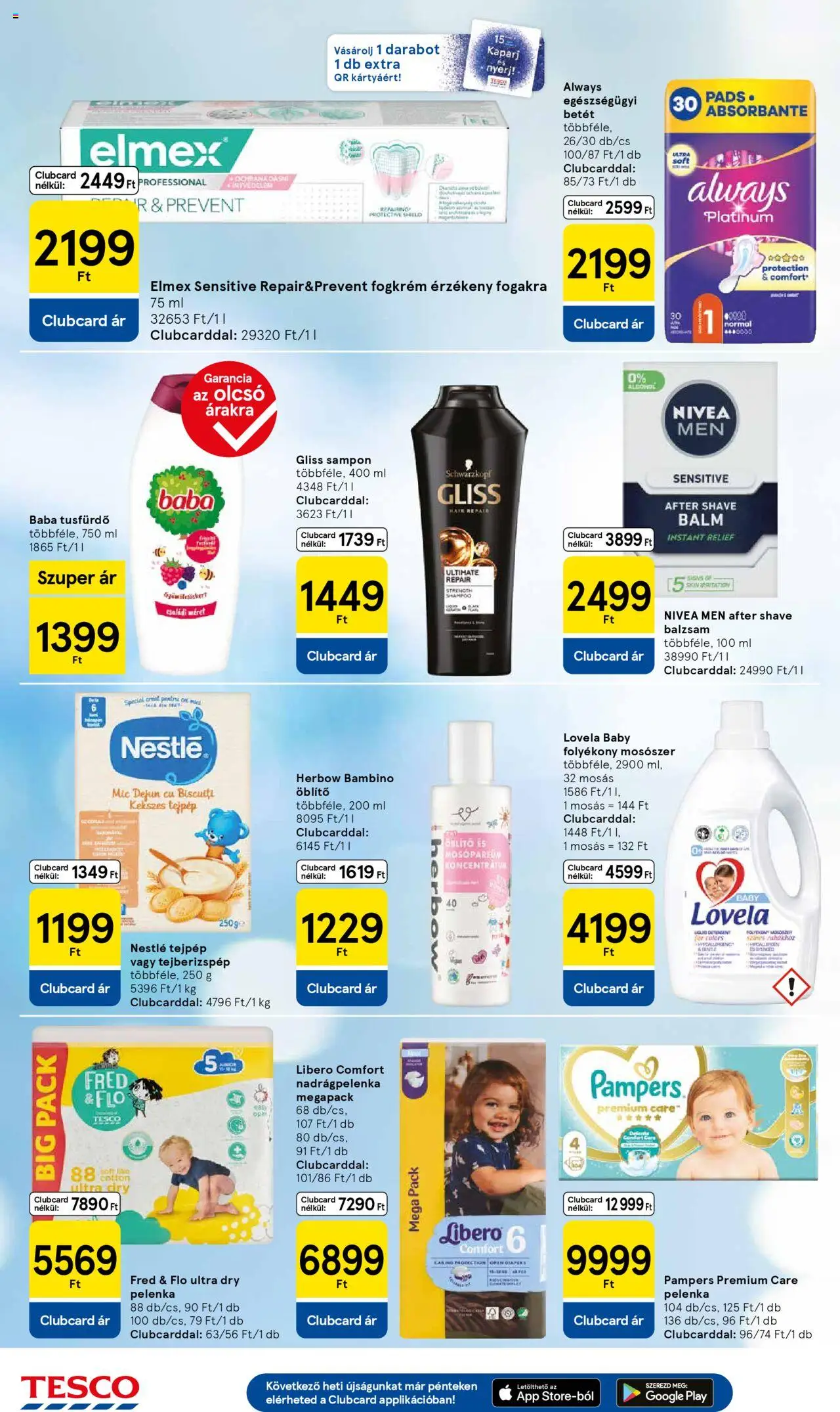 Tesco akciós ujság - amely érvényes a következő dátumtól: 04.09.2025 | Oldal: 8 | Termékek: Pampers, Pelenka, Sampon, Mosószer