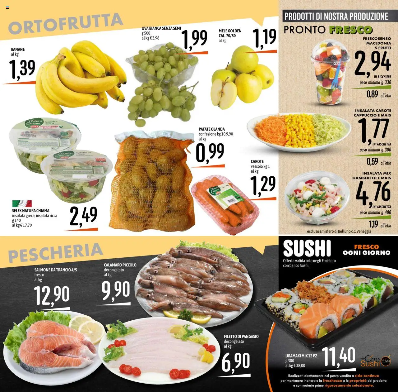 Volantino Emisfero del 11.09.2025 | Pagina: 14 | Prodotti: Salmone, Cappuccio, Pangasio, Macedonia