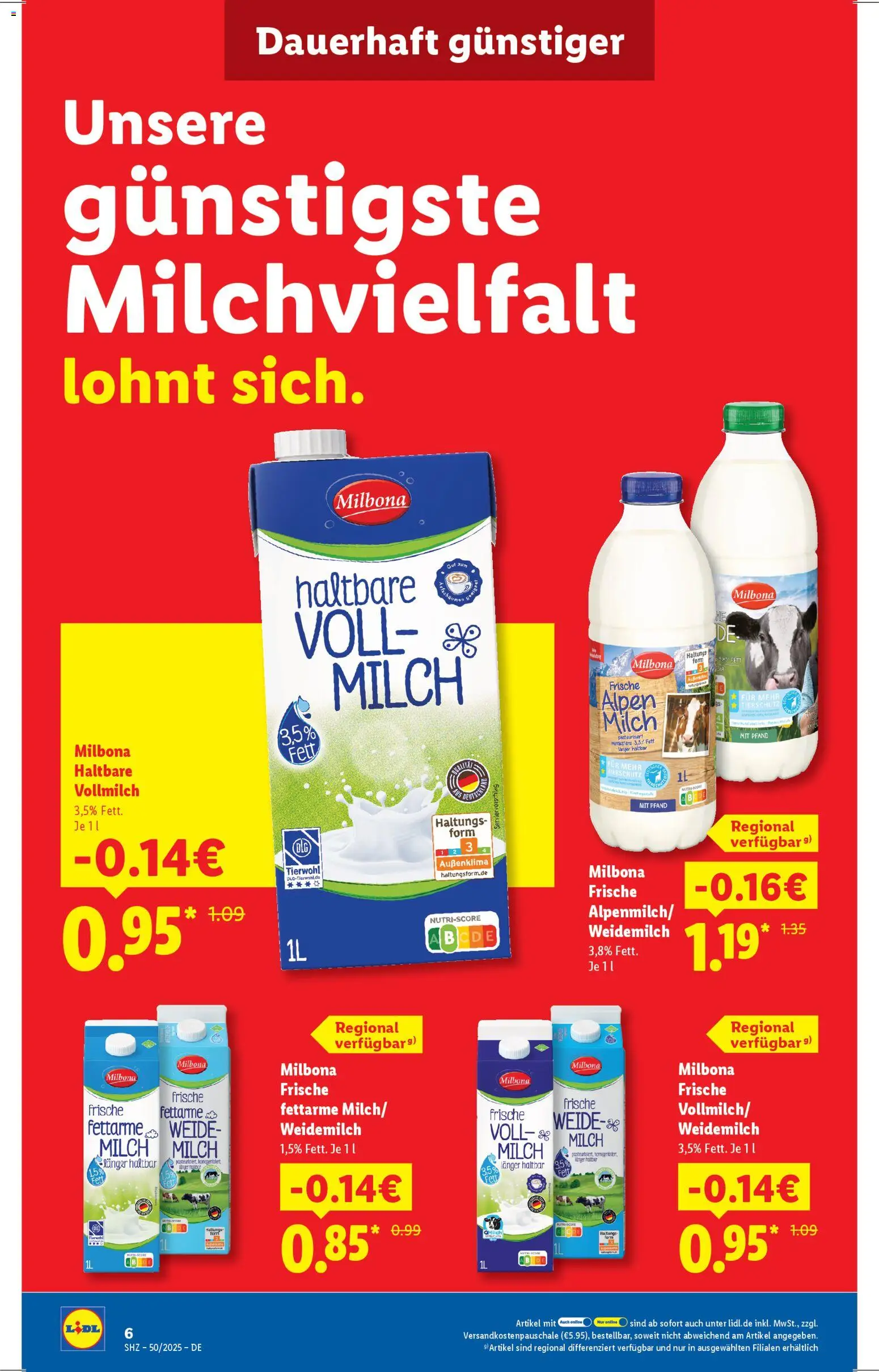 Lidl - Prospekt – gültig ab 08.12.2025 | Seite: 6 | Produkte: Milch