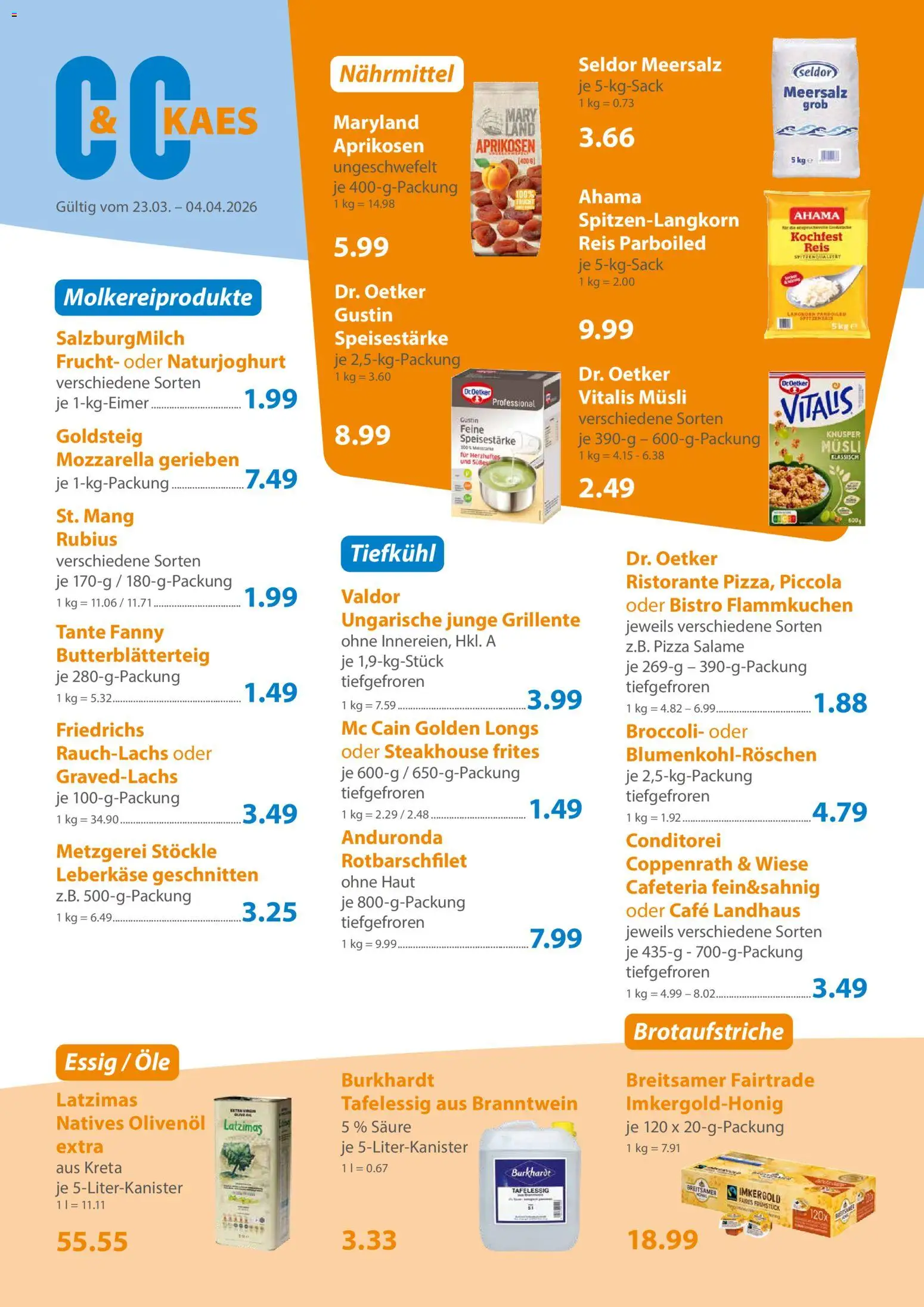 C&C Prospekt – gültig ab 23.03.2026 | Seite: 2 | Produkte: Musli, Ristorante, Essig, Reis