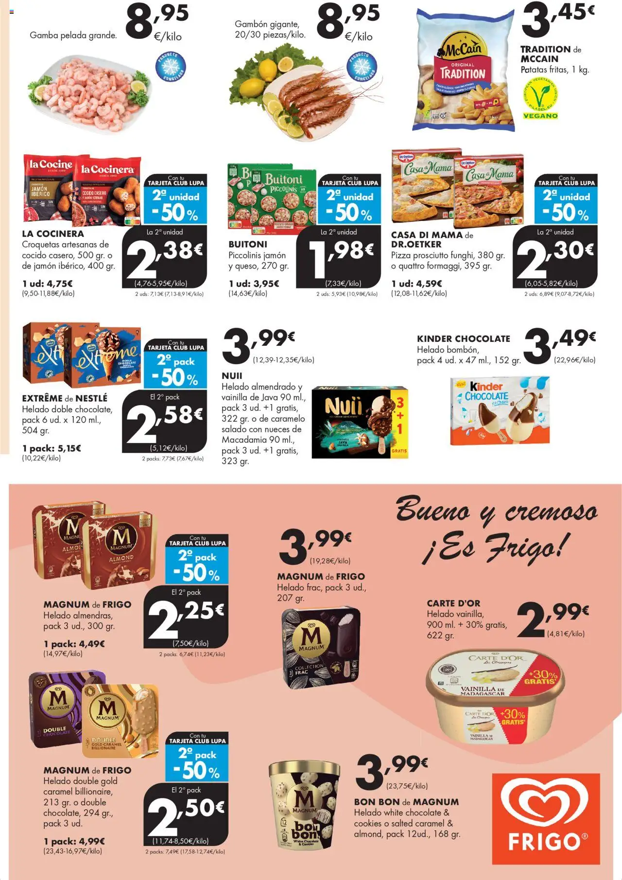 Lupa Supermercados folleto │ válido desde el 22.05.2025 | Página: 7 | Productos: Jamón, Helado, Croquetas, Gamba