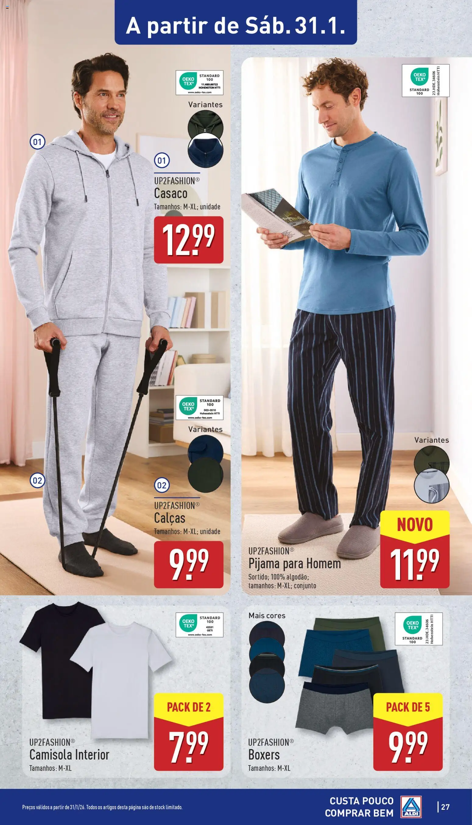 Aldi folheto │ válido de 26.01.2026 | Página: 27 | Produtos: Casaco, Algodão, Calças, Camisola