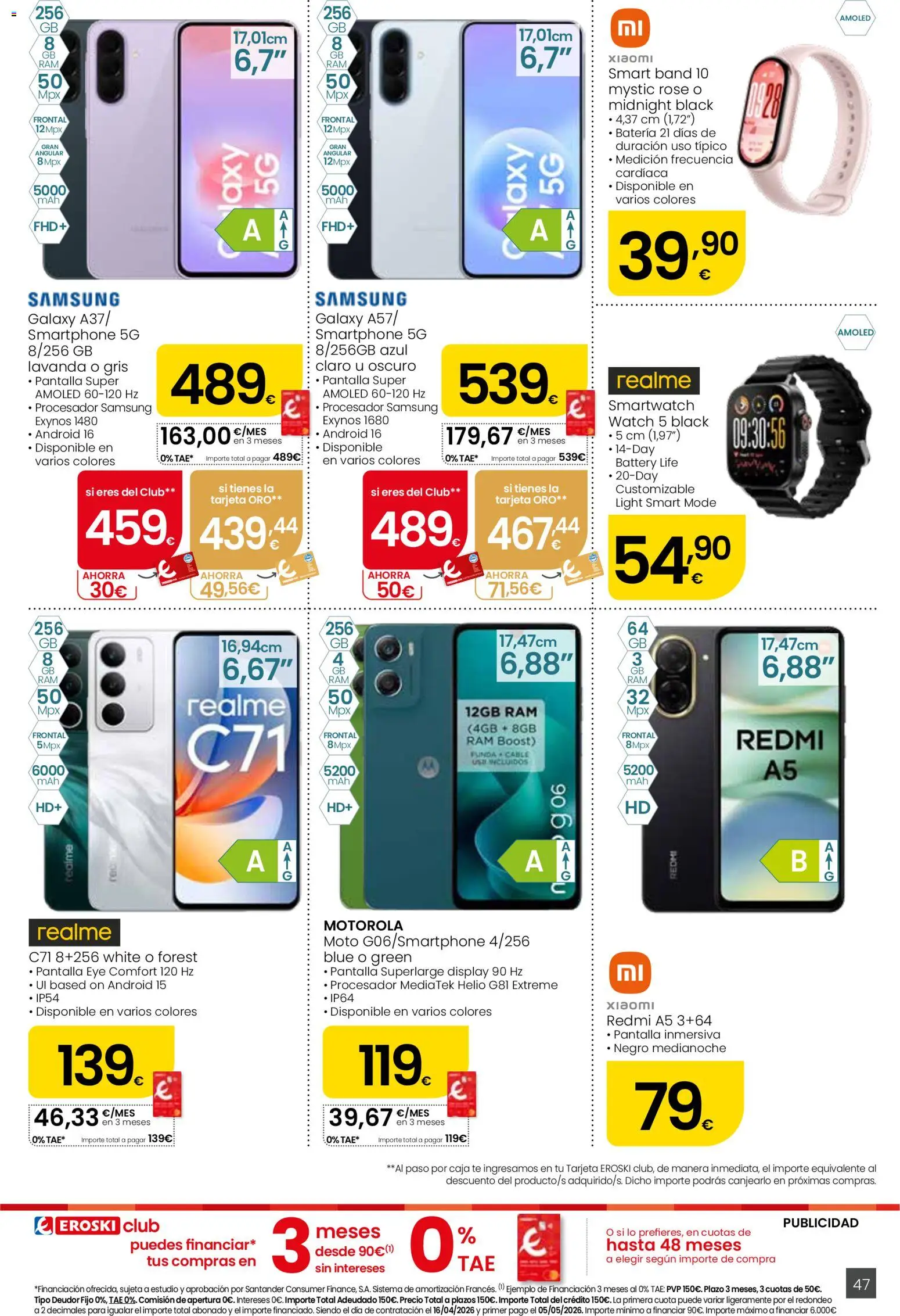 Eroski Quieres ahorrar conmigo │ válido desde el 16.04.2026 | Página: 47 | Productos: Té, Smartphone, Caja, Batería