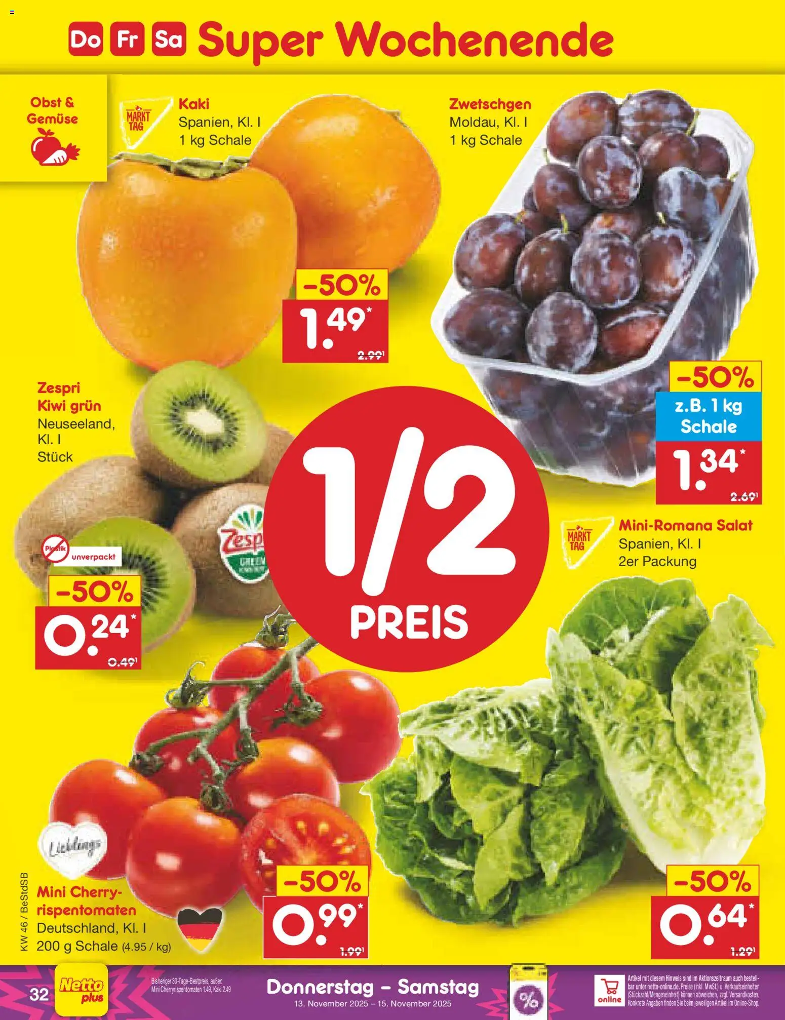 Netto Marken-Discount Prospekt 	 – gültig ab 10.11.2025 | Seite: 40 | Produkte: Gemüse, Obst, Kaki, Salat