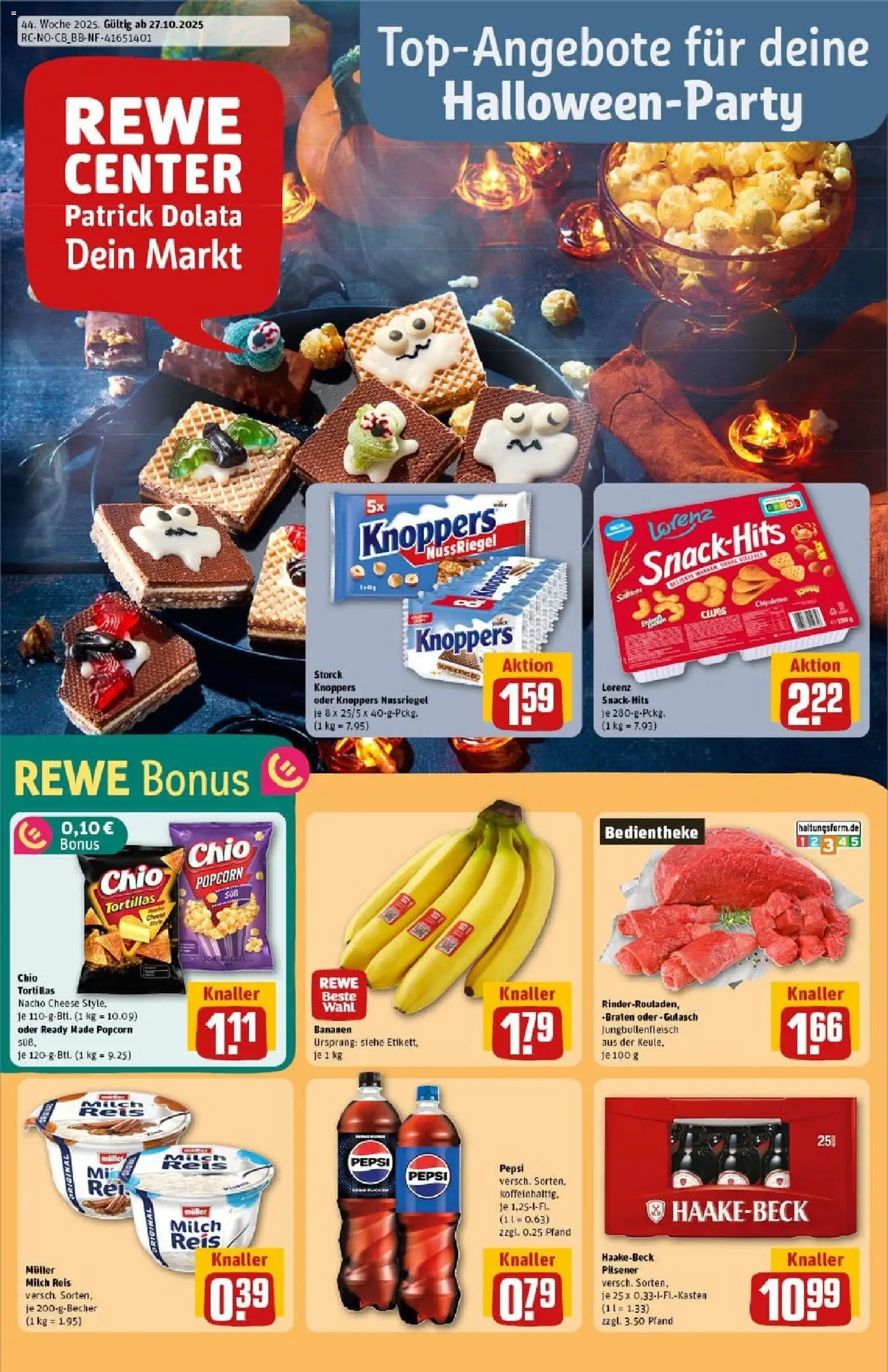 Rewe prospekt Bad Zwischenahn	 – gültig ab 26.10.2025 | Seite: 1 | Produkte: Gulasch, Pepsi, Chio tortillas, Reis