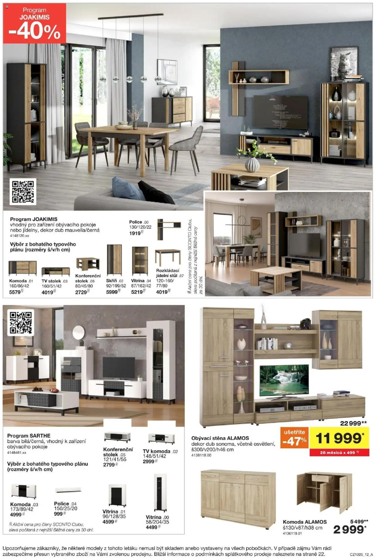 Sconto nábytek leták od 06.08.2025 | Strana: 12 | Produkty: Obývací stěna, Modely, Stůl, Police