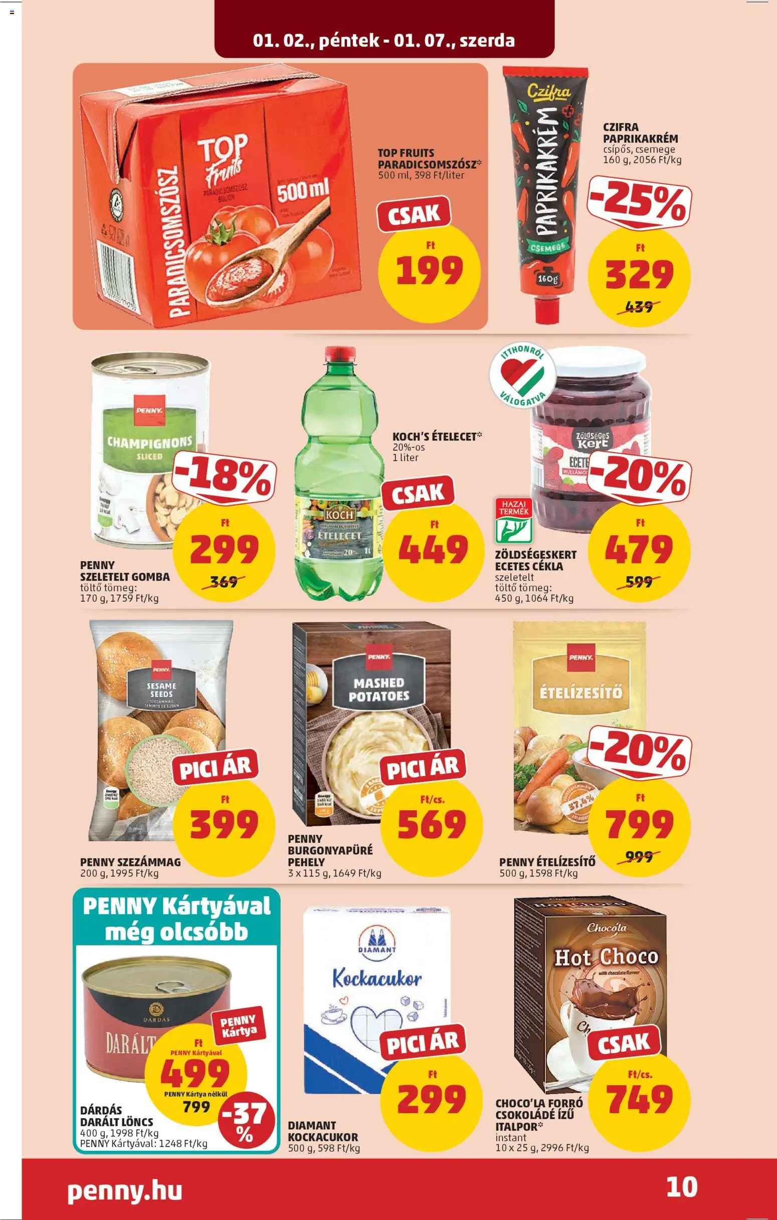 PENNY akciós ujság - amely érvényes a következő dátumtól: 02.01.2026 | Oldal: 14 | Termékek: Cékla, Ecetes cékla, Csokoládé, Paradicsomszósz