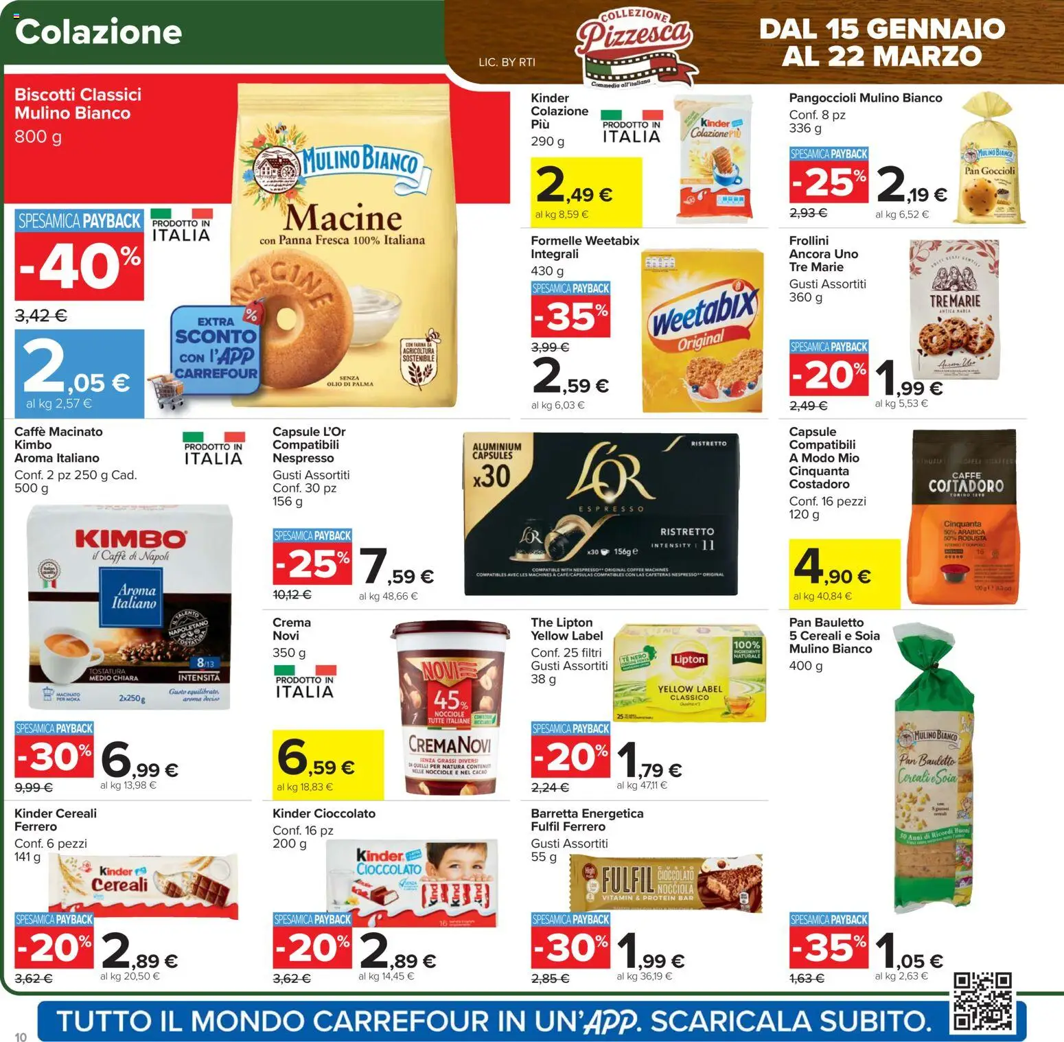 Volantino Carrefour del 17.02.2026 | Pagina: 10 | Prodotti: Cereali, Panna, Frollini, Macinato