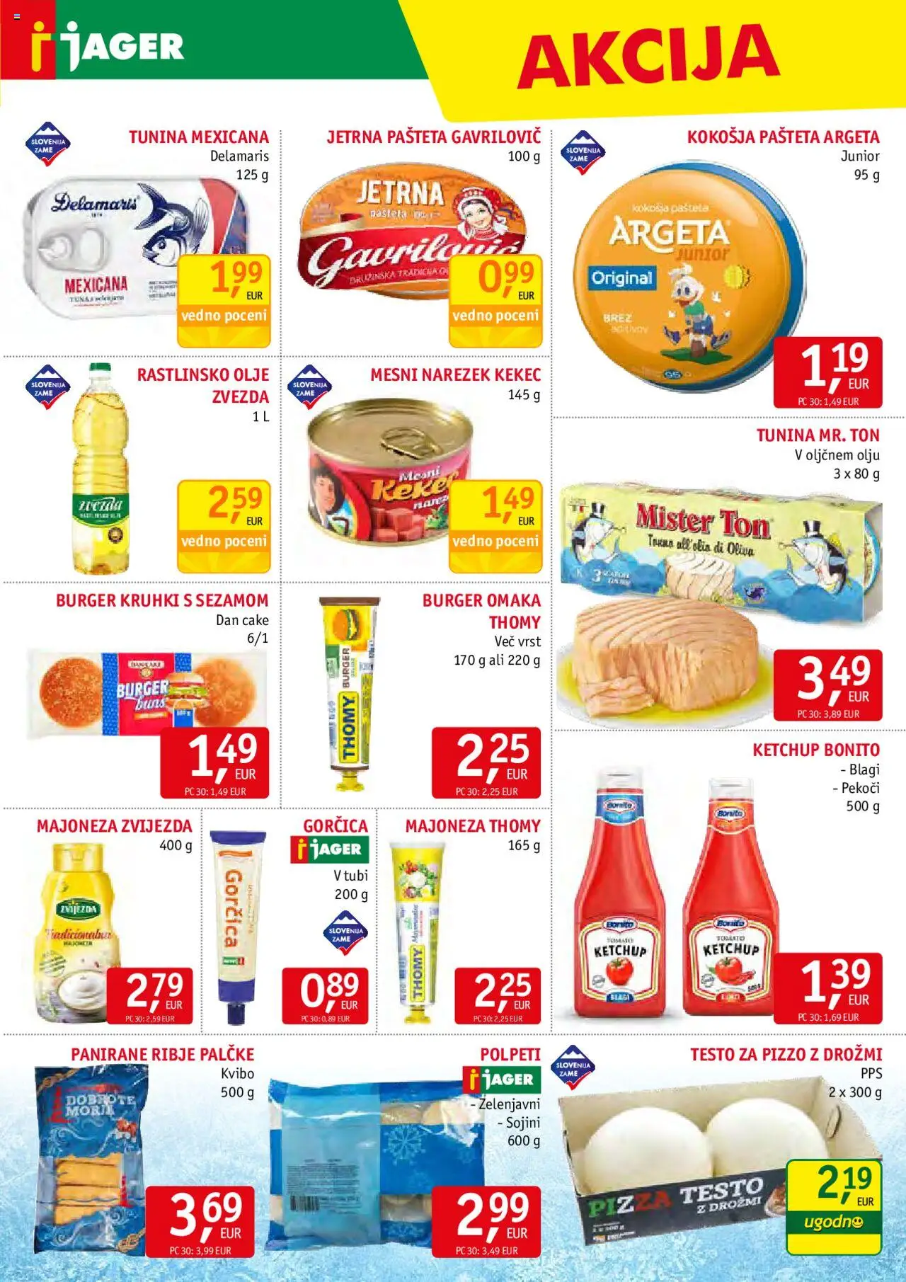 Novi Jager katalog ponudbe – veljaven od 22.10.2025 | Stran: 9 | Izdelki: Pašteta, Gorčica, Majoneza, Omaka