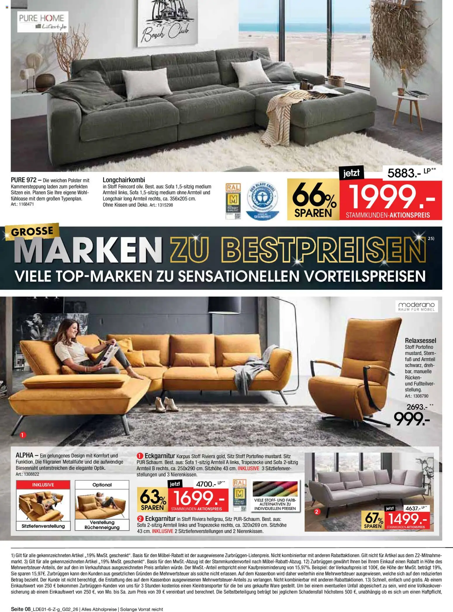 Zurbrüggen Große Marken-Sensation – gültig ab 31.01.2026 | Seite: 8 | Produkte: Bosch, Relaxsessel, Kissen, Sofa