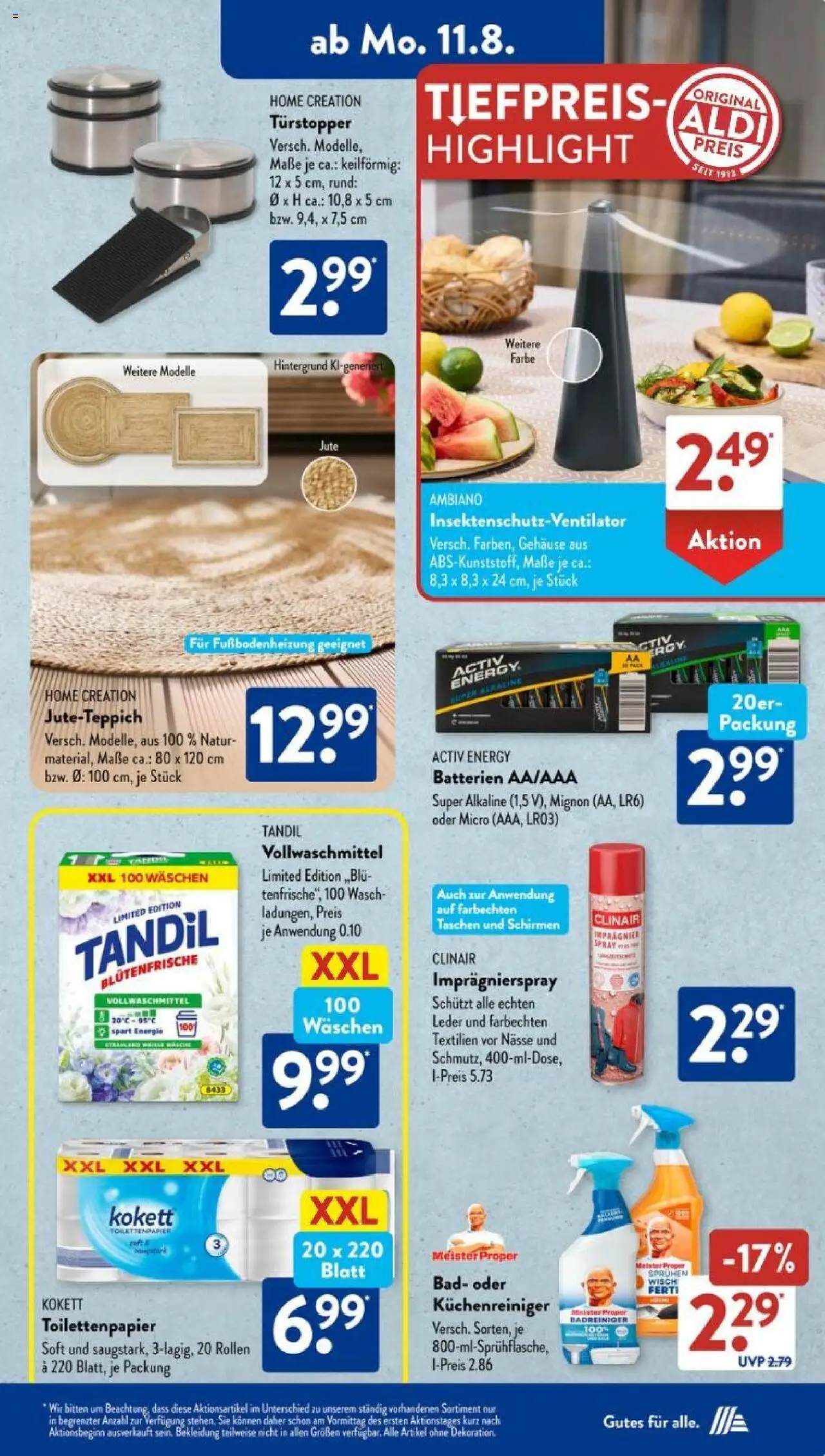 Aldi Süd Prospekt 	 - gültig ab dem 11.08.2025 | Seite: 7 | Produkte: Bad, Bekleidung, Home creation, Toilettenpapier