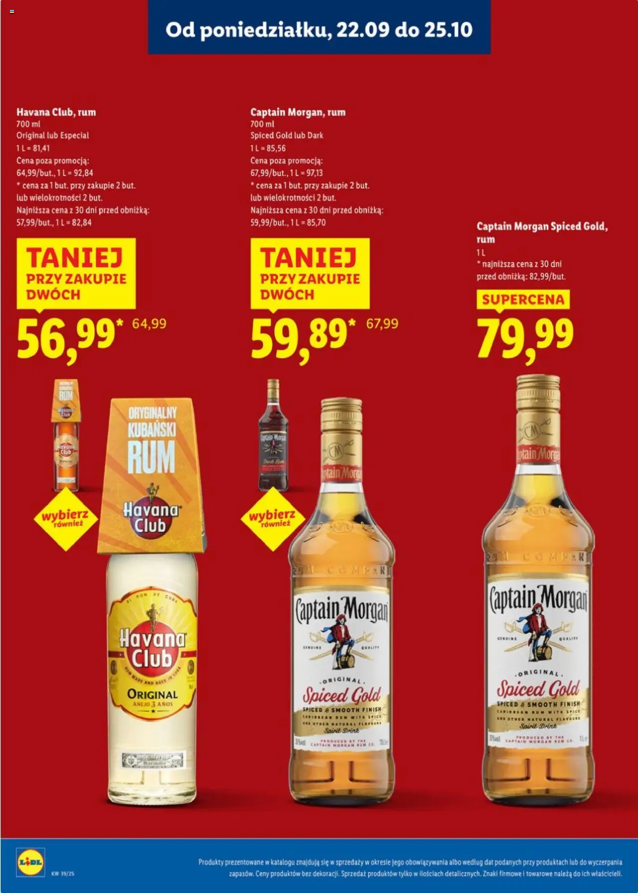Lidl Katalog alkoholi mocnych od 22.09.2025 | Strona: 18 | Produkty: Captain Morgan, Rum, Finish