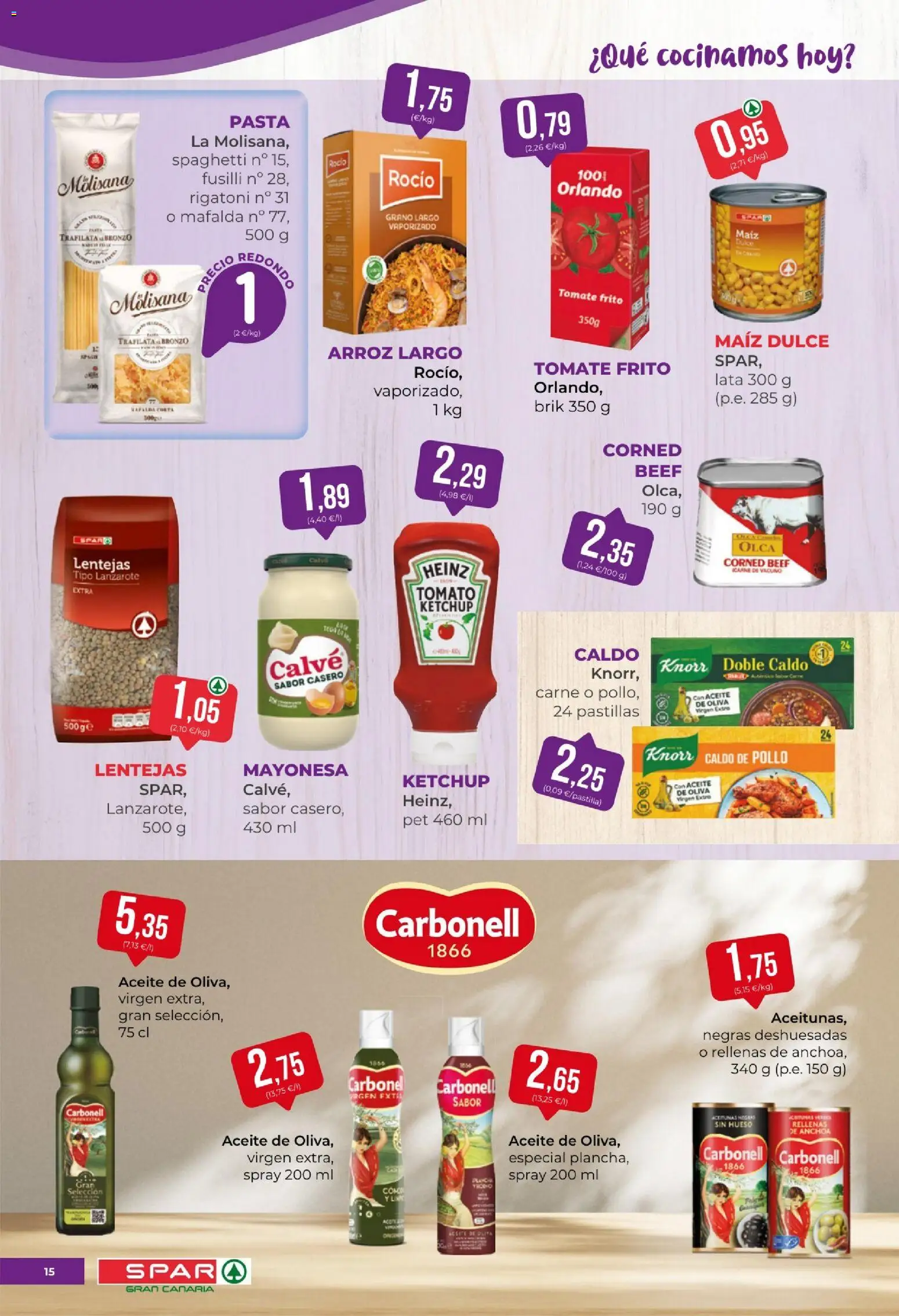 Spar - folleto │ válido desde el 14.11.2025 | Página: 15 | Productos: Aceite, Arroz, Pasta, Οθόνη προβολής