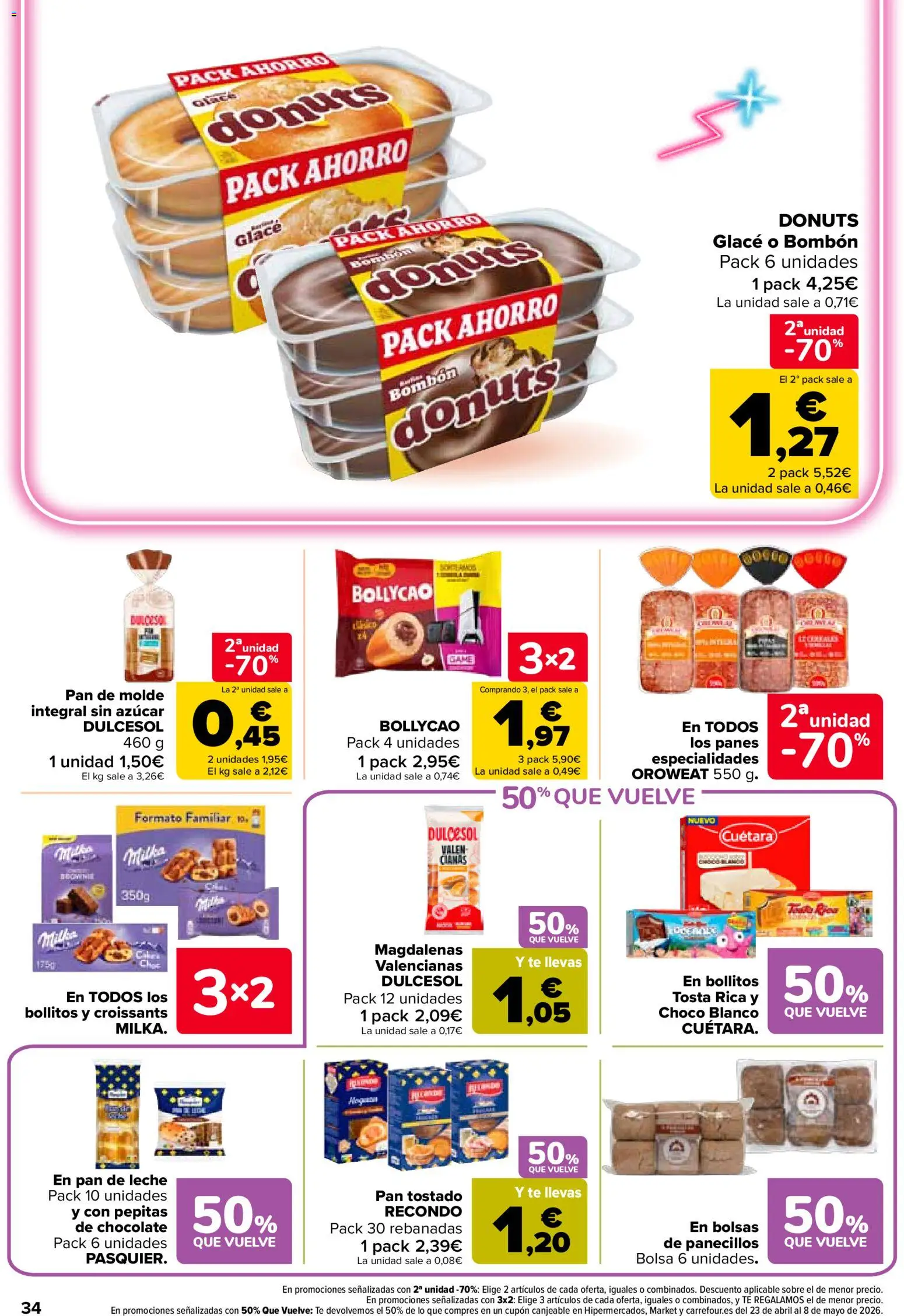 Carrefour folleto │ válido desde el 07.04.2026 | Página: 38 | Productos: Leche, Té, Magdalenas, Bolsa