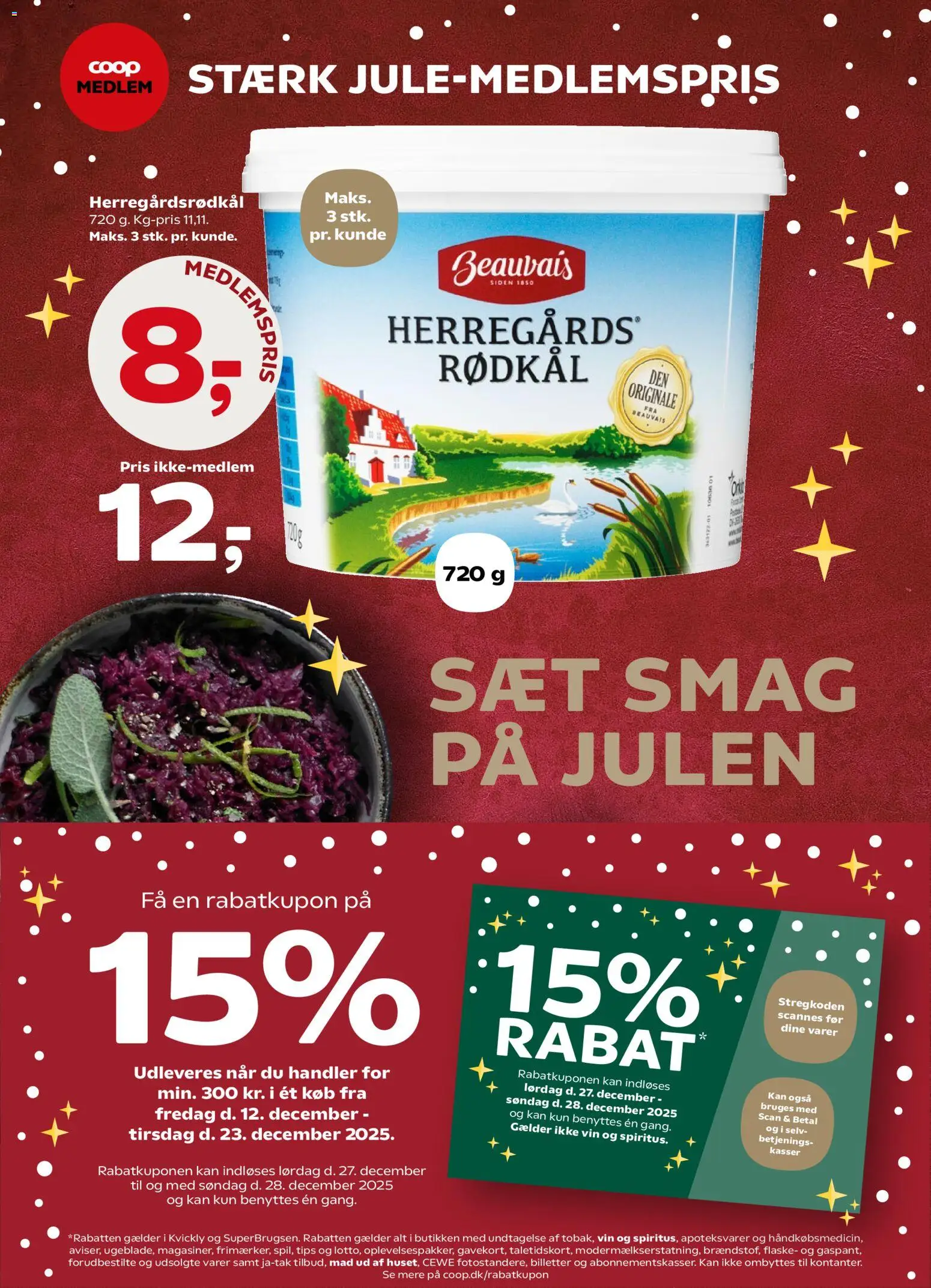 Super Brugsen tilbudsavis – gyldig fra 19.12.2025 | Side: 2 | Produkter: Vin, Rødkål