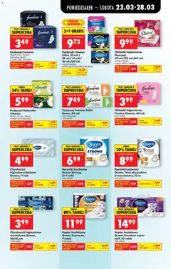 Pogląd oferty "Wkładki higieniczne Discreet, 50 szt./52 szt./60 szt., Wkładki higieniczne Discreet, 50 szt./52 szt./60 szt. różne rodzaje" - ważna od 23.03.2026 | Strona: 81 | Produkty: Ręczniki kuchenne, Rolki, Wkładki higieniczne, Wkładki higieniczne femina