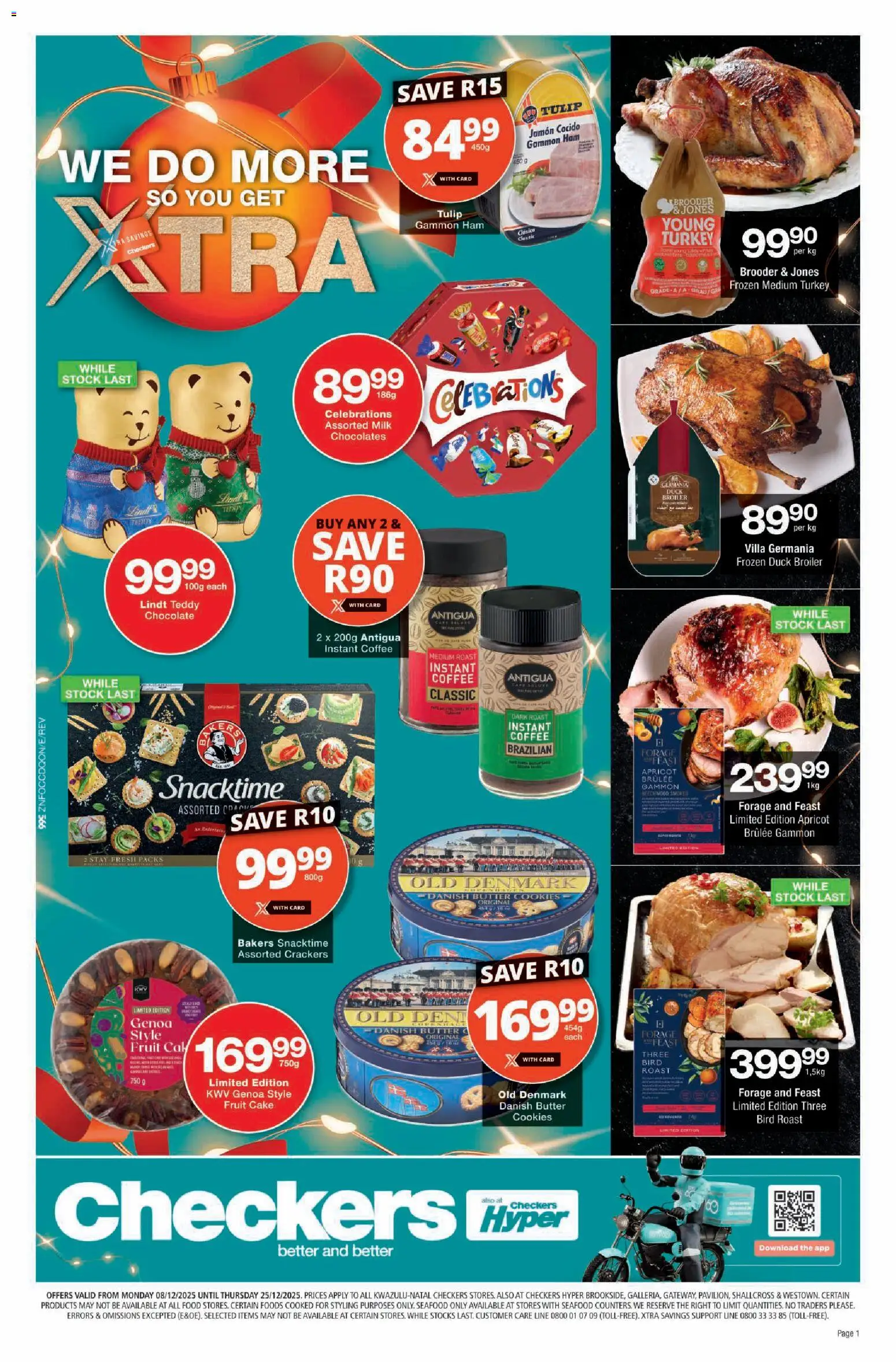 New Checkers catalogue – valid from 08.12.2025 | Page: 1 | Products: Ham, Stock, Fruit, Seafood