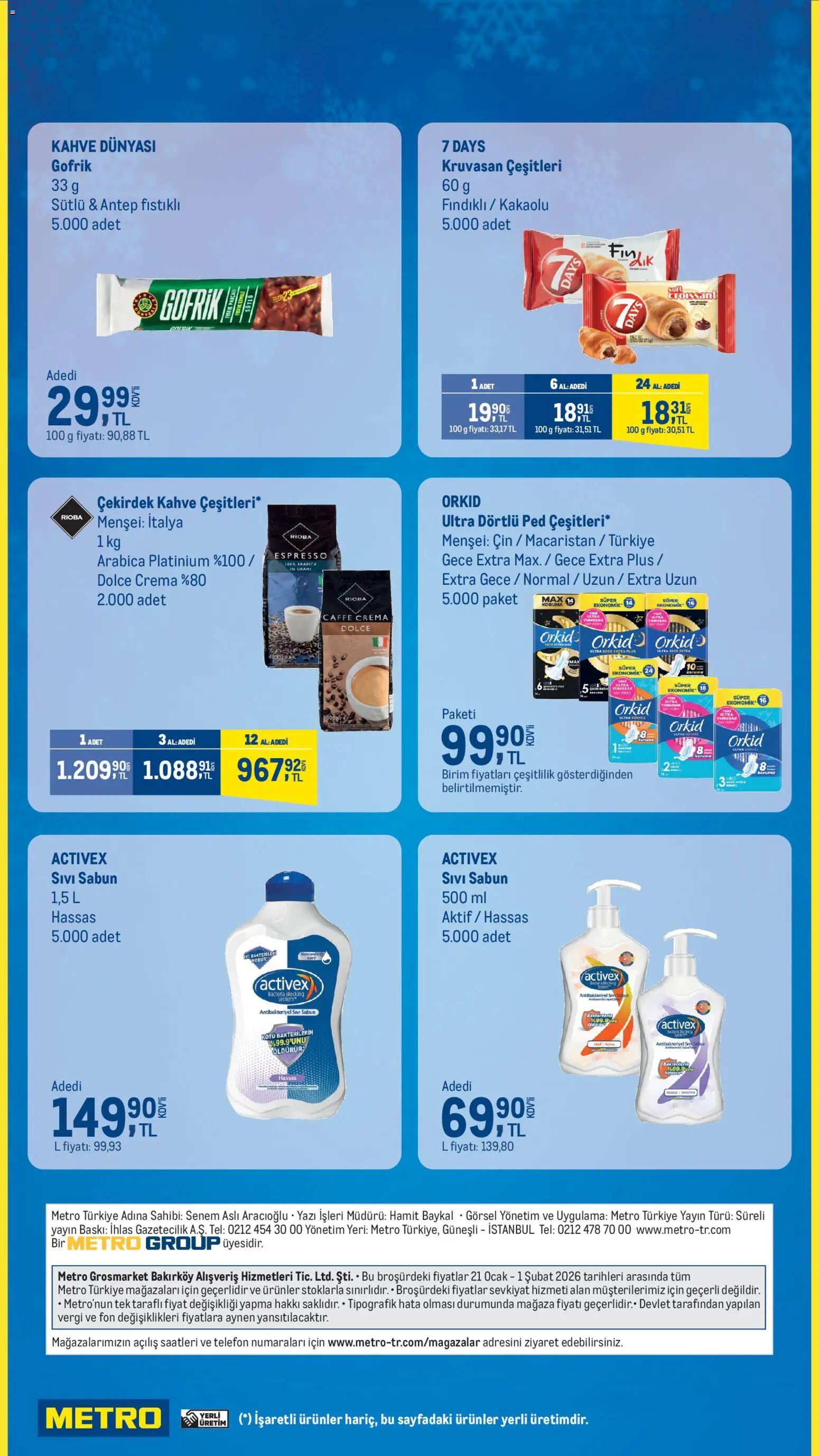 Metro - Metro'da Ocak Fırsatları - 21.01.2026 tarihinden itibaren geçerlidir | Sayfa: 3 | Ürünler: Baskı, Sabun, Telefon, Ocak