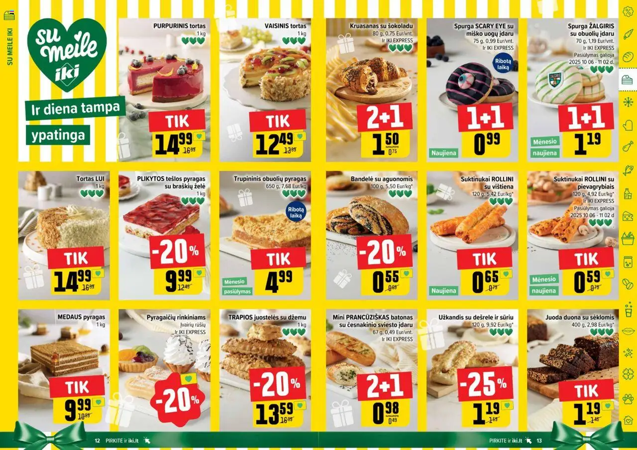 IKI akcijos nuo 20.10.2025 | Puslapis: 7 | Prekių: Batonas, Tortas, Pyragas, Vištiena