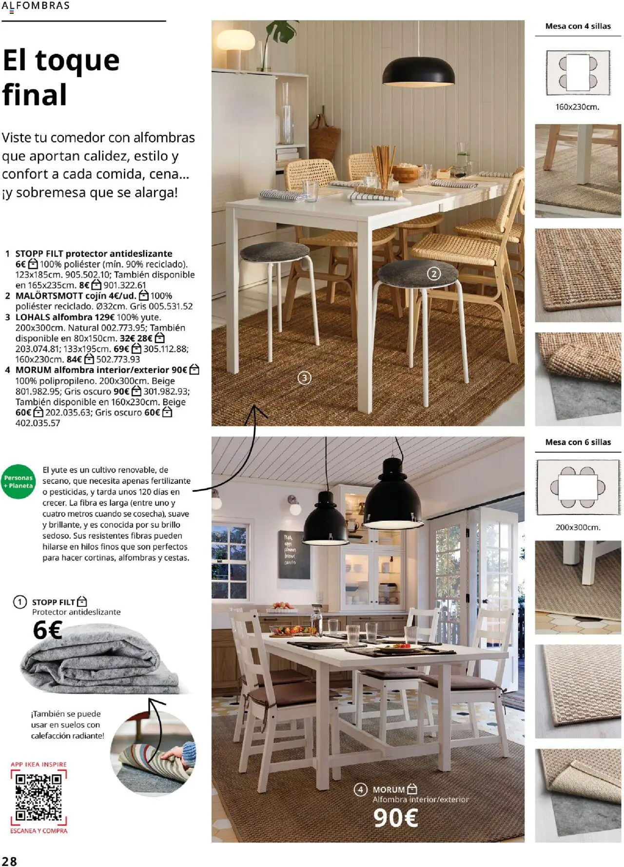 Catálogo IKEA Comedores │ válido desde el 01.09.2025 | Página: 28 | Productos: Cojín, Mesa, Alfombra
