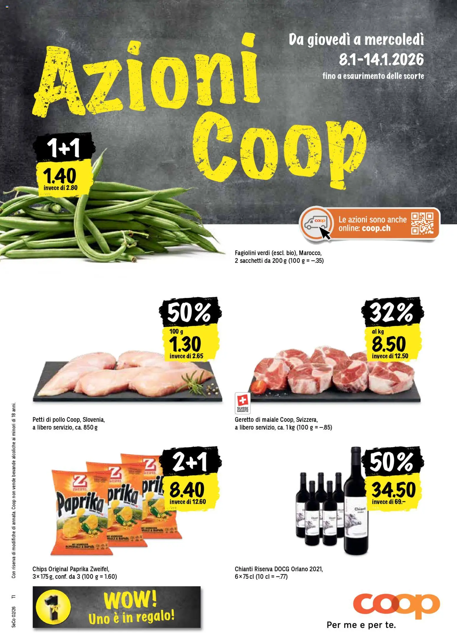 Coop - Una settimana di azioni – gültig ab 08.01.2026 | Seite: 1 | Produkte: Chips