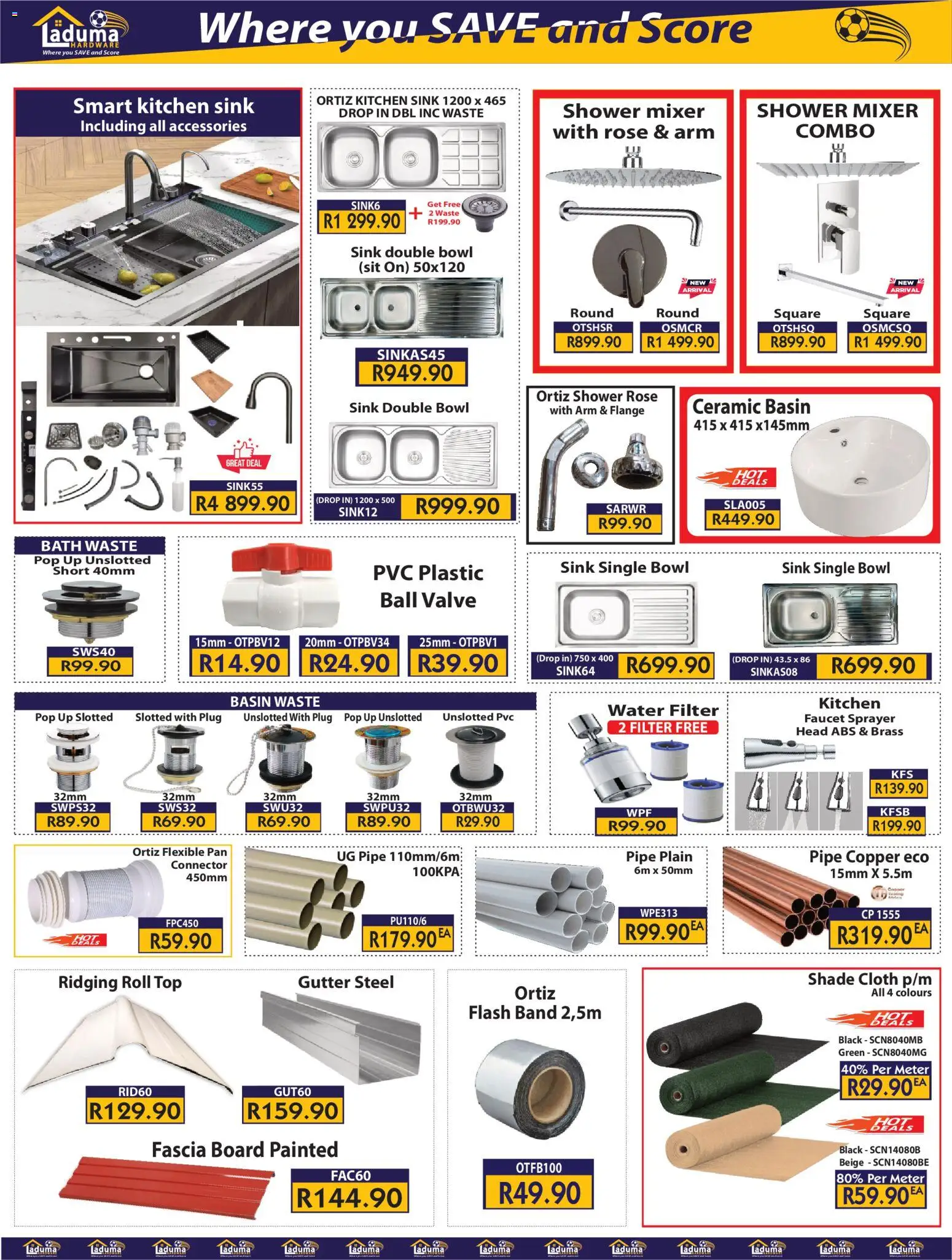 New Laduma Hardware catalogue – valid from 01.02.2026 | Page: 12 | Products: Connector, Bath, Shower, Valve