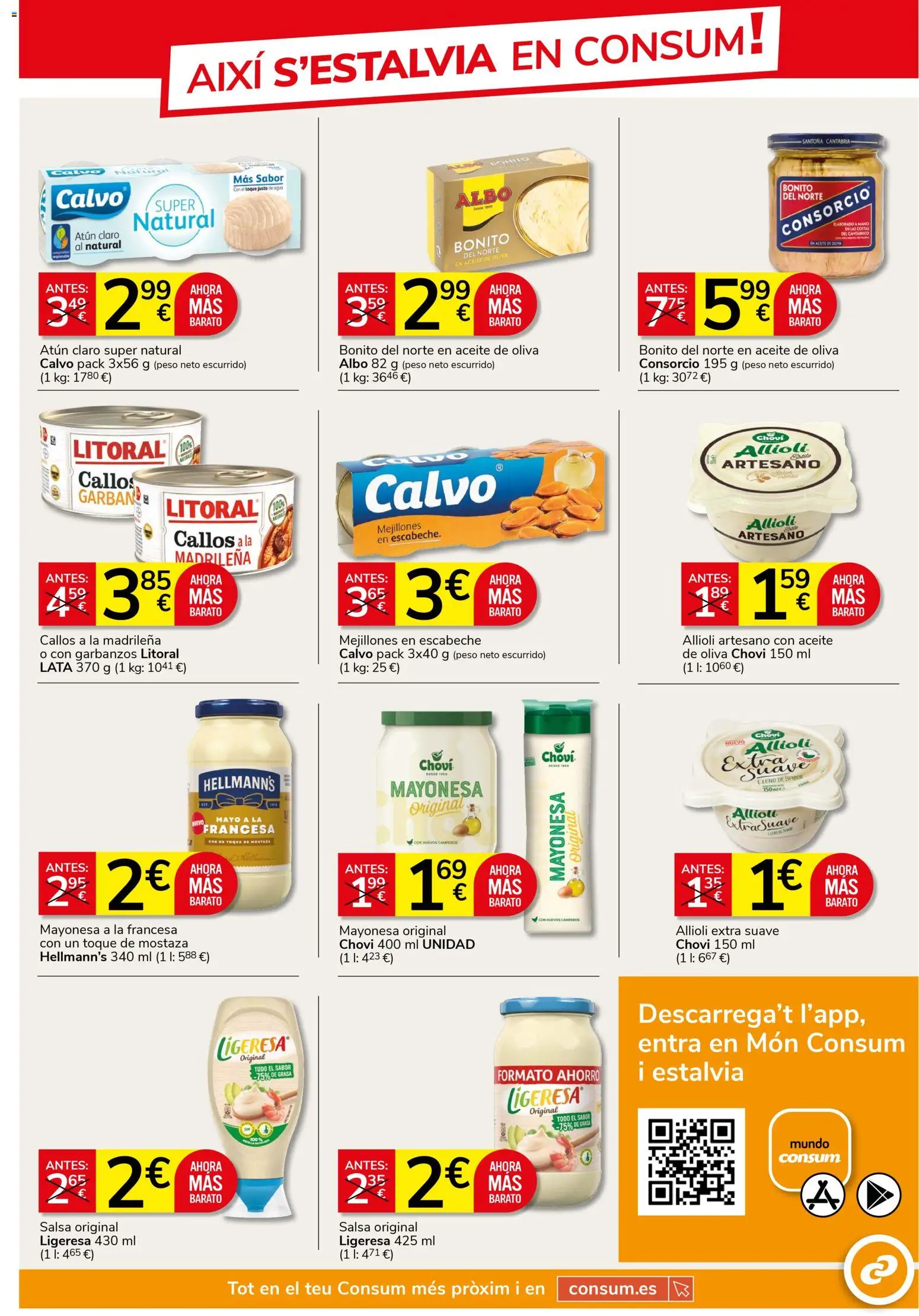 Consum folleto │ válido desde el 26.03.2026 | Página: 7 | Productos: Huevos, Aceite, Οθόνη προβολής, Atún claro
